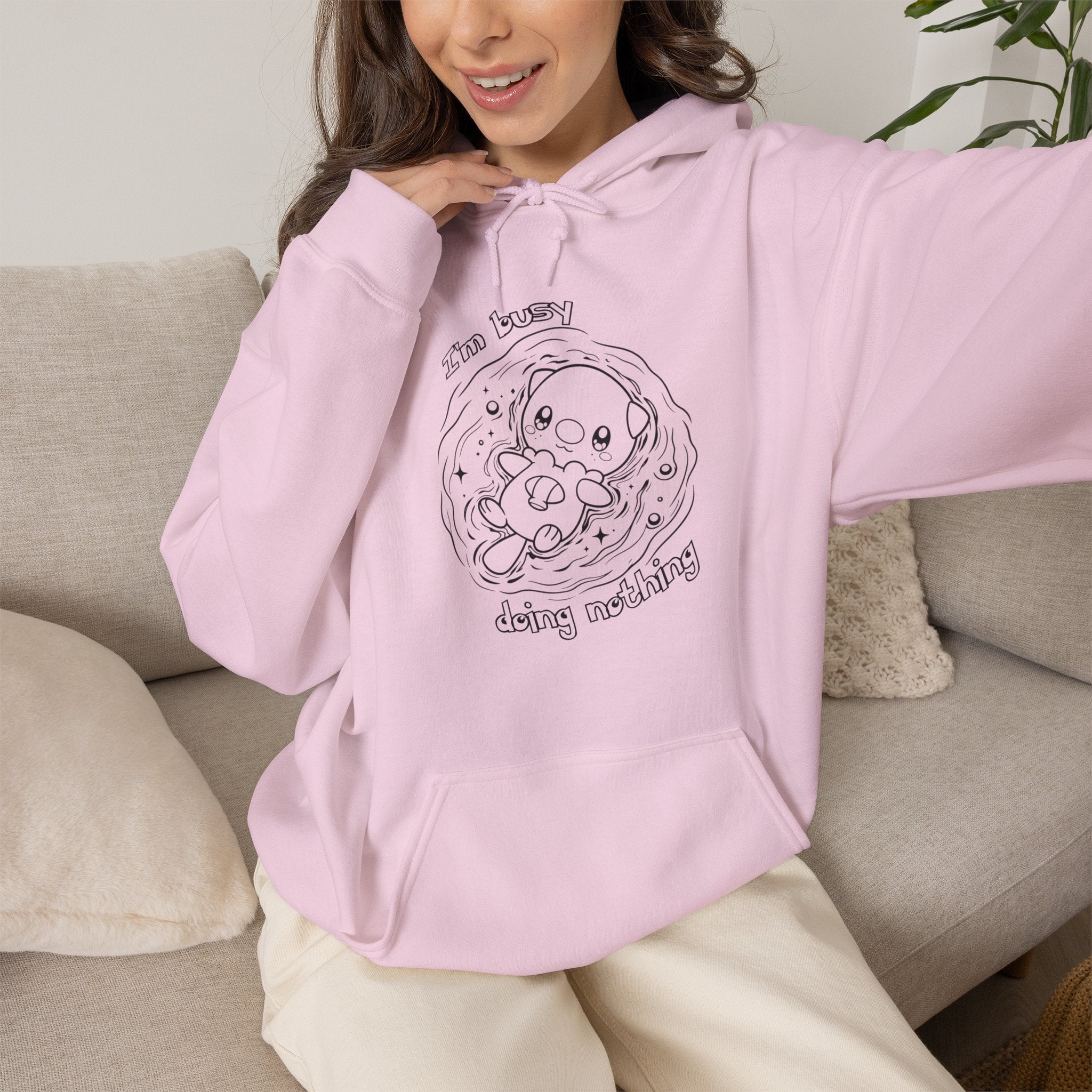 Otter Busy Doing Nothing Otter Hoodie | Cute Swimming Animal Graphic