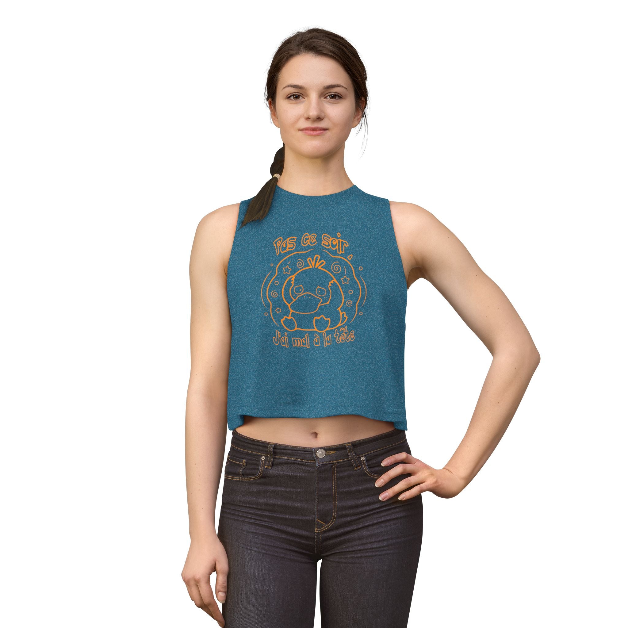 Crop Top inspiré de Psykokwak (Psyduck), Pas ce soir, j'ai mal à la tête