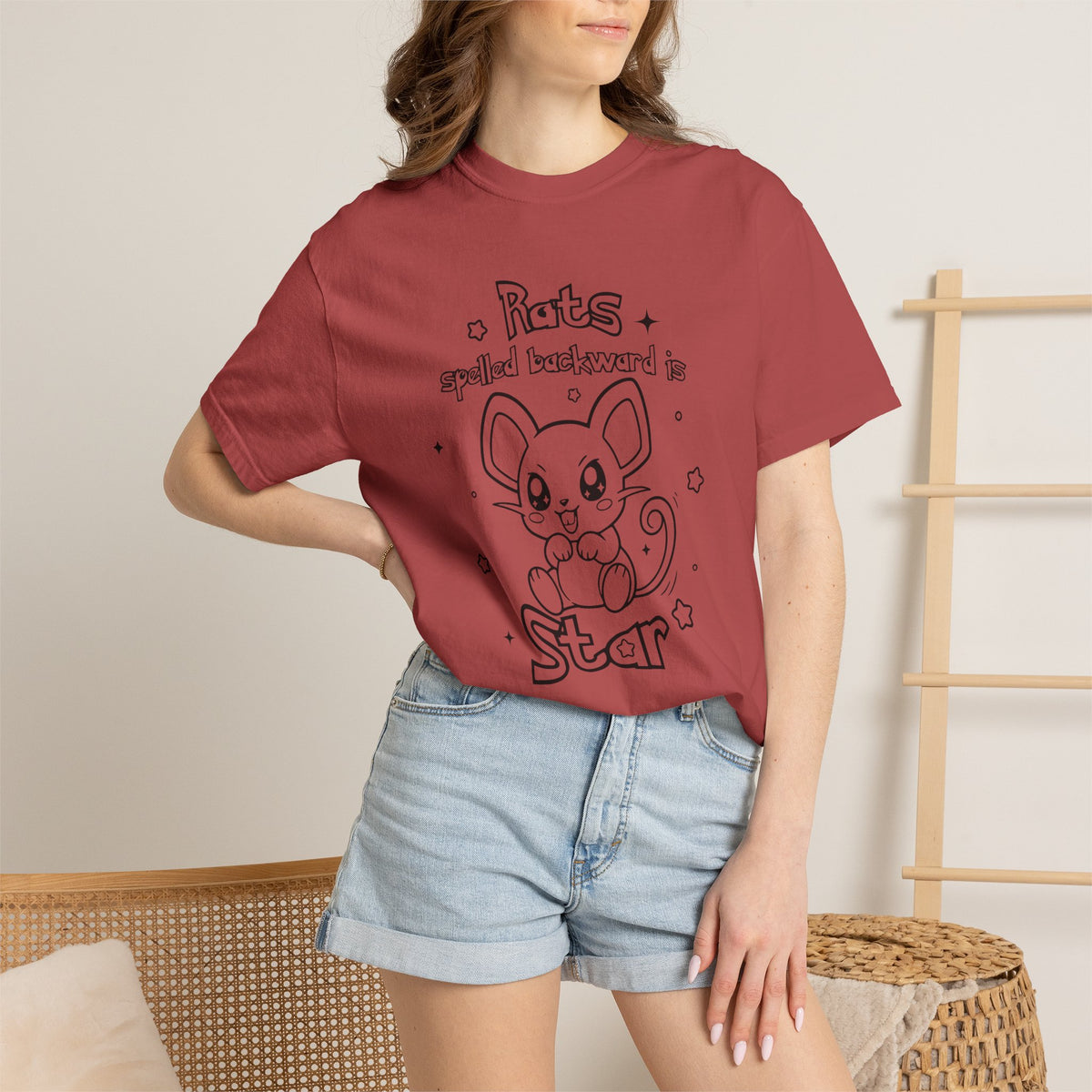 Rats spelled backward is star t-shirt cute Pkm rat animal design tee shirt