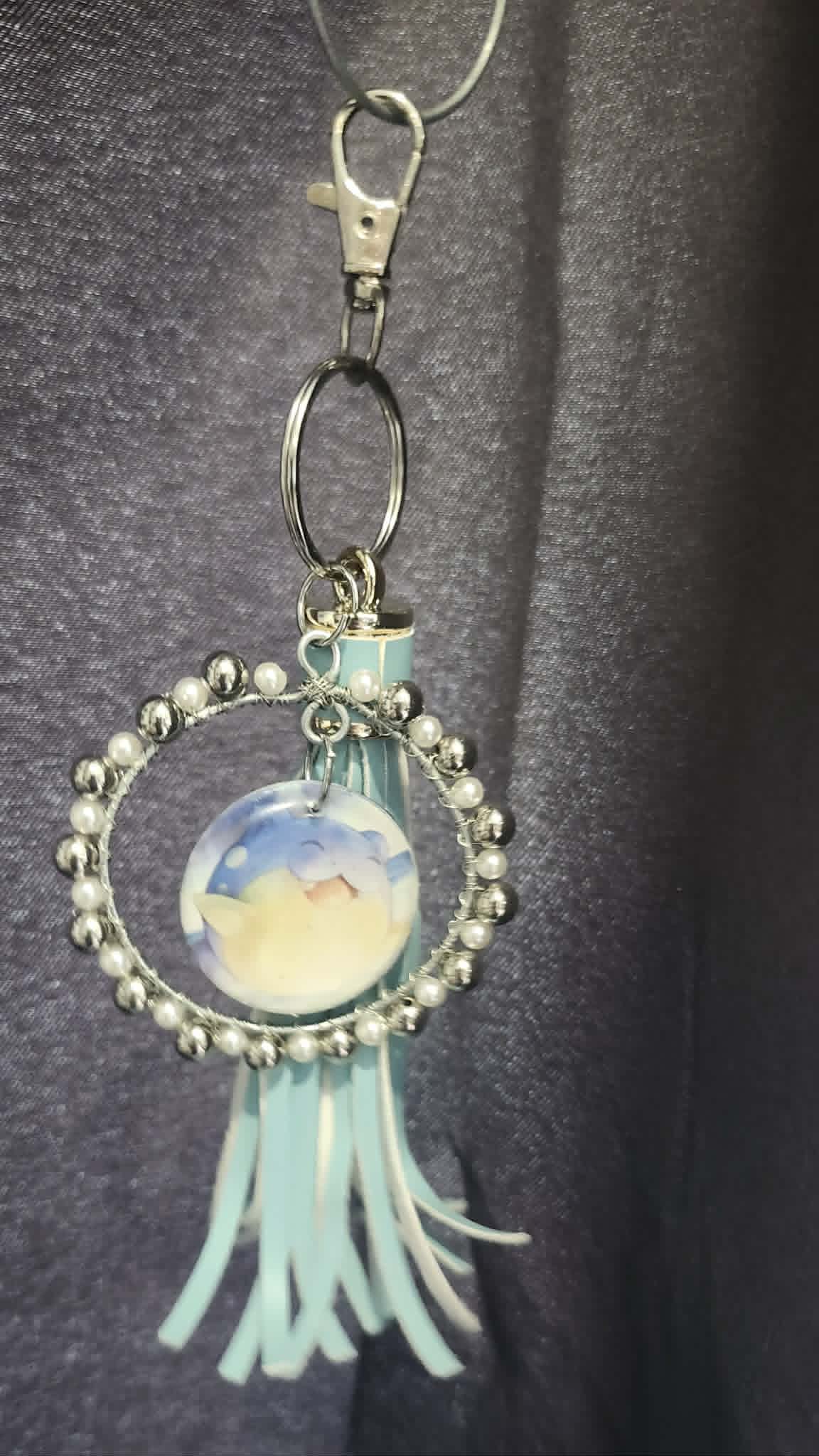Spheal Snowball Charm – Handmade Pokémon-Inspired Bag Charm, Keychain & Car Accessory ⭐