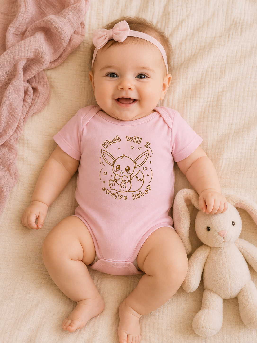 Baby Eeveelutions Bodysuit, Pkm Baby Gift, Cute Infant Pkm clothe, What Will I Evolve Into, Kawaii Baby Shower Gift