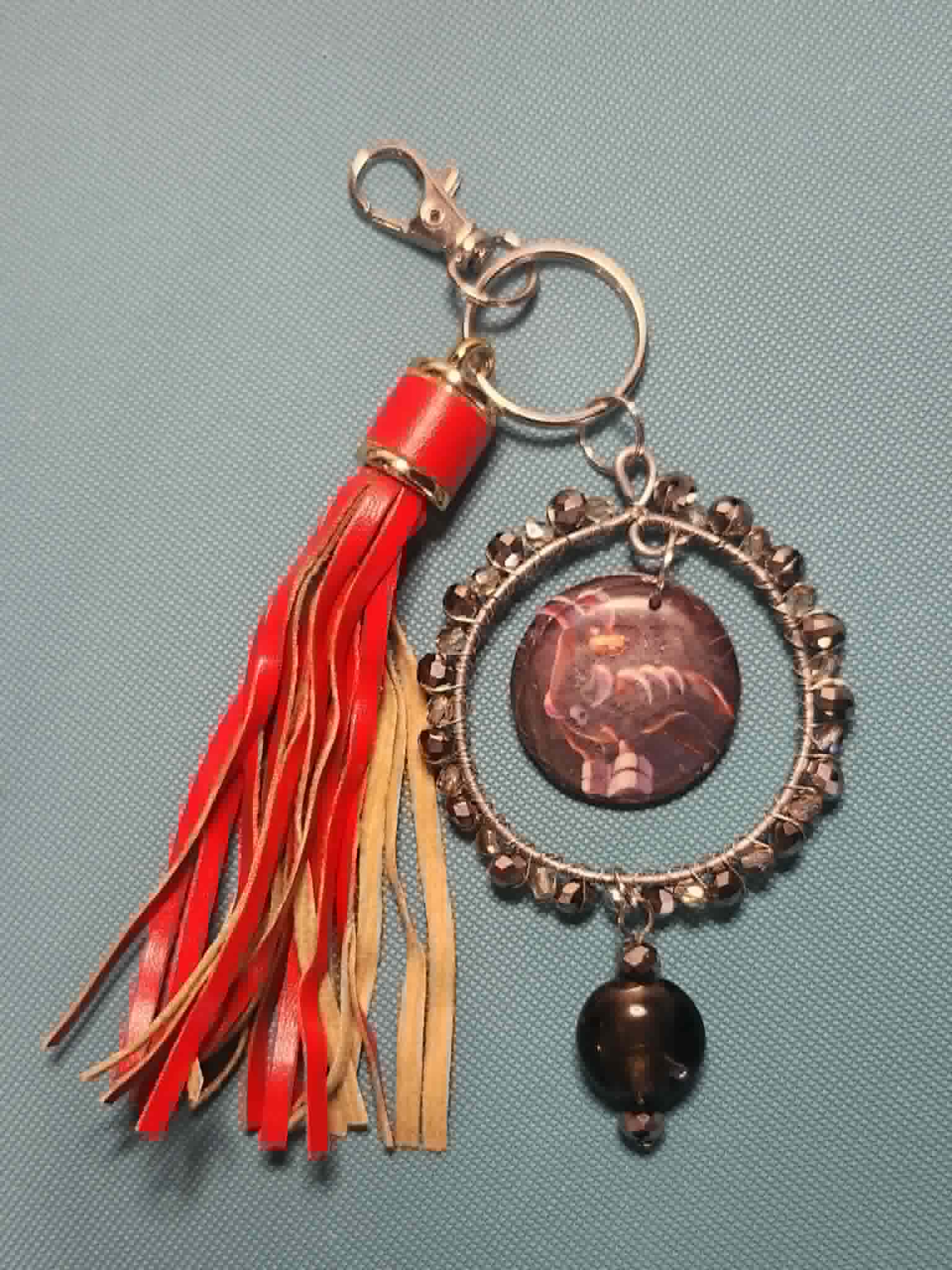 Handmade Houndoom Charm – Pokémon Card Bag Charm, Keychain & Car Accessory