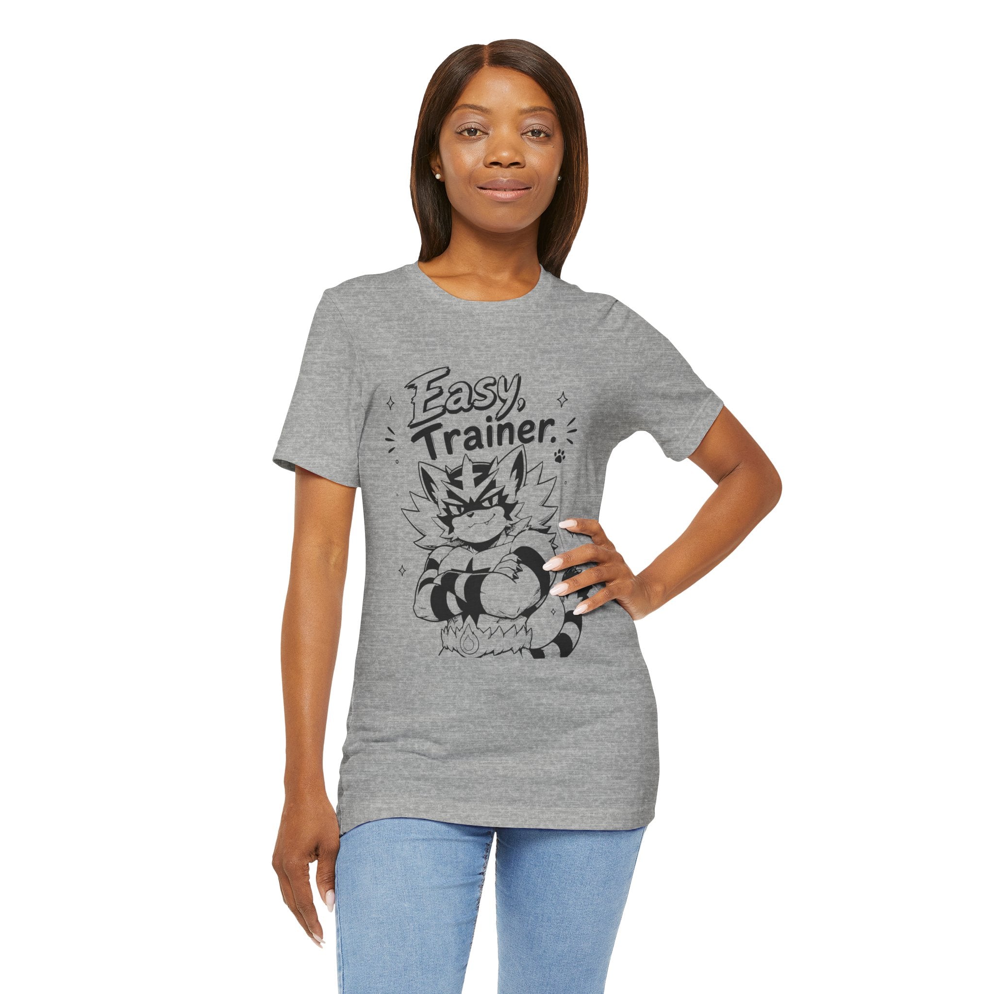 Easy Trainer Easy tiger illustration T-Shirt | cartoon wrestling funny cat graphic tee