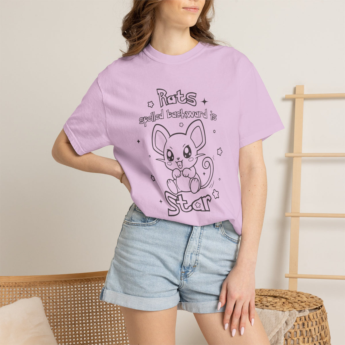 Rats spelled backward is star t-shirt cute Pkm rat animal design tee shirt