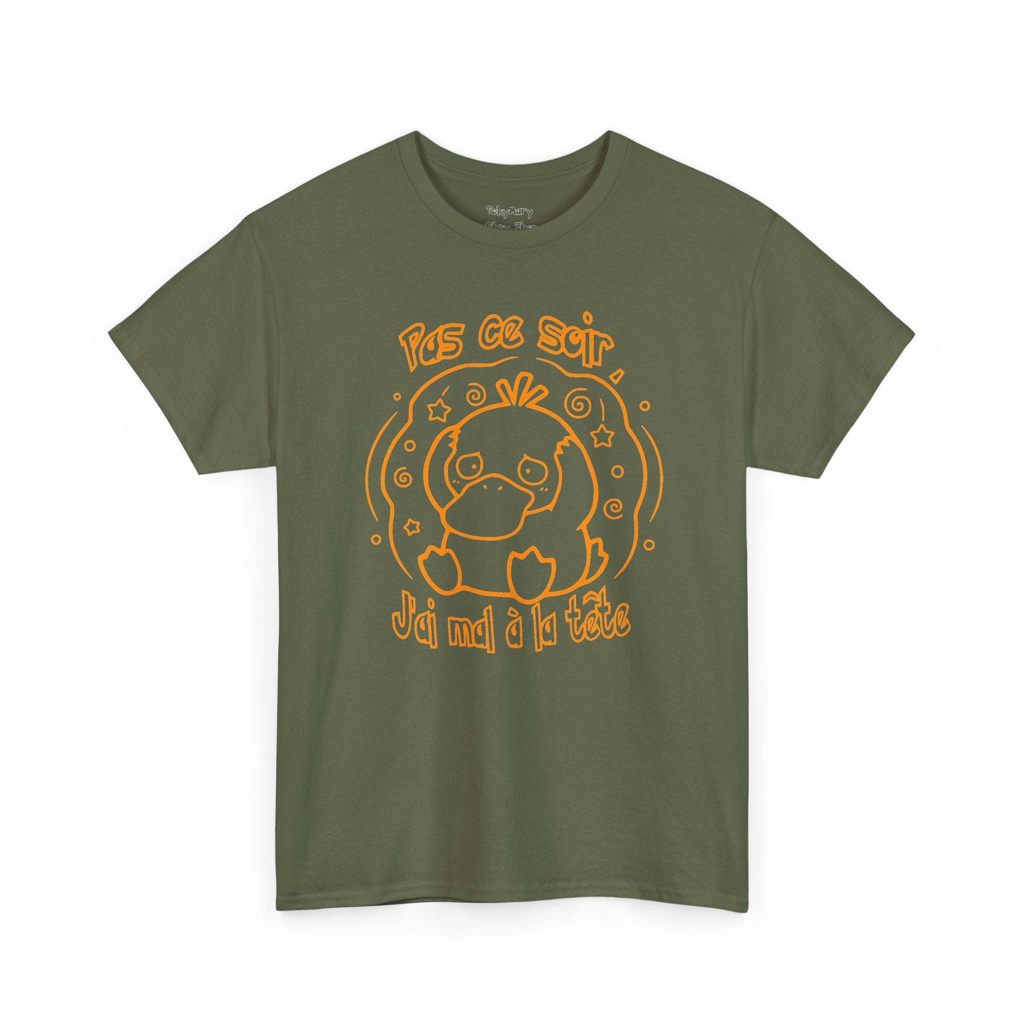 T-shirt inspiré de Psykokwak (Psyduck), Pas ce soir, j'ai mal à la tête