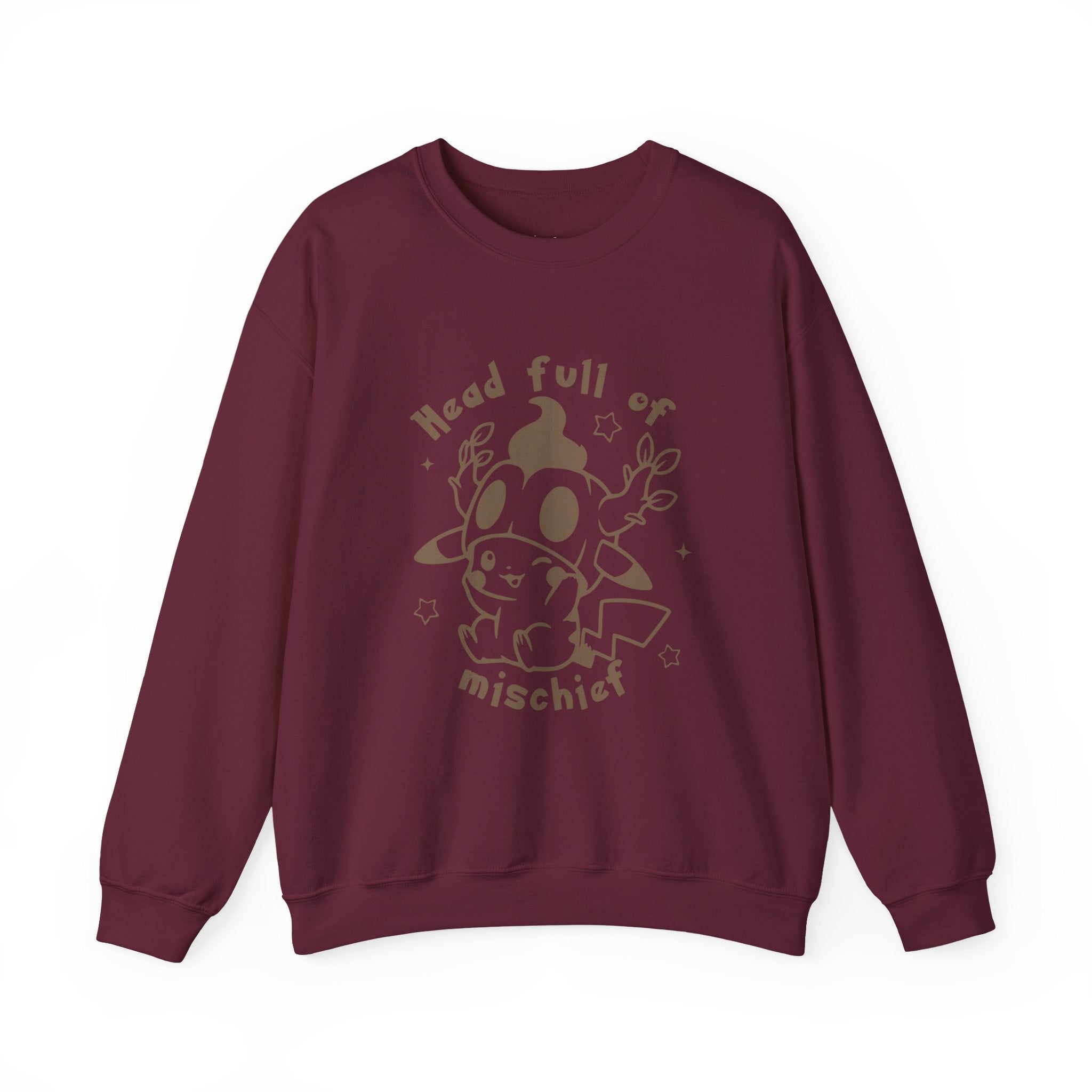 Head Full of Mischief Sweatshirt | Cute Halloween Ghost Crewneck | Cozy Fall Sweatshirt | Geek Autumn Sweater | Kawaii Spooky Apparel