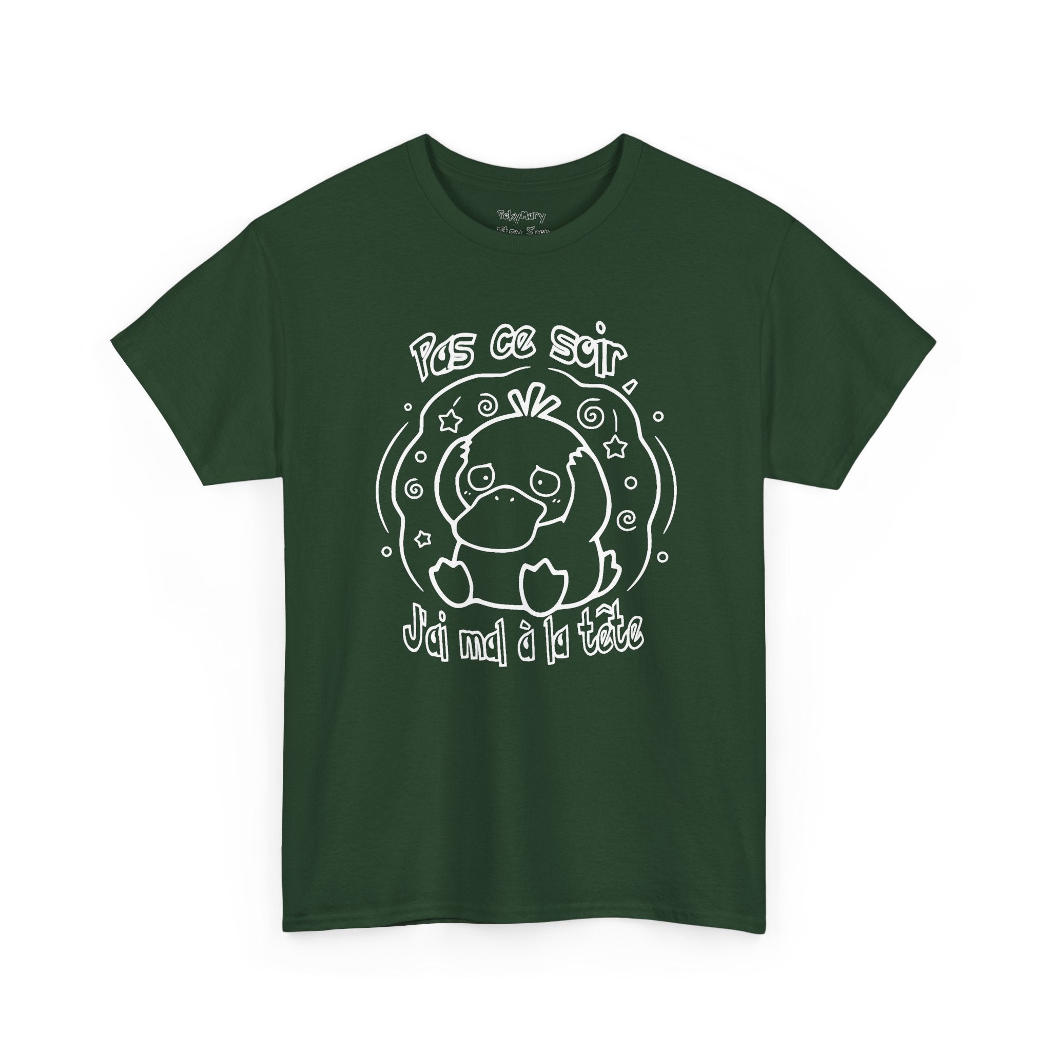 T-shirt inspiré de Psykokwak (Psyduck), Pas ce soir, j'ai mal à la tête