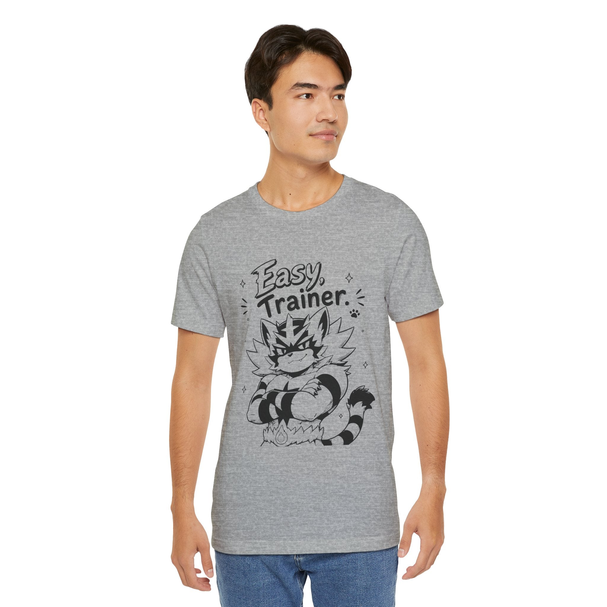 Easy Trainer Easy tiger illustration T-Shirt | cartoon wrestling funny cat graphic tee