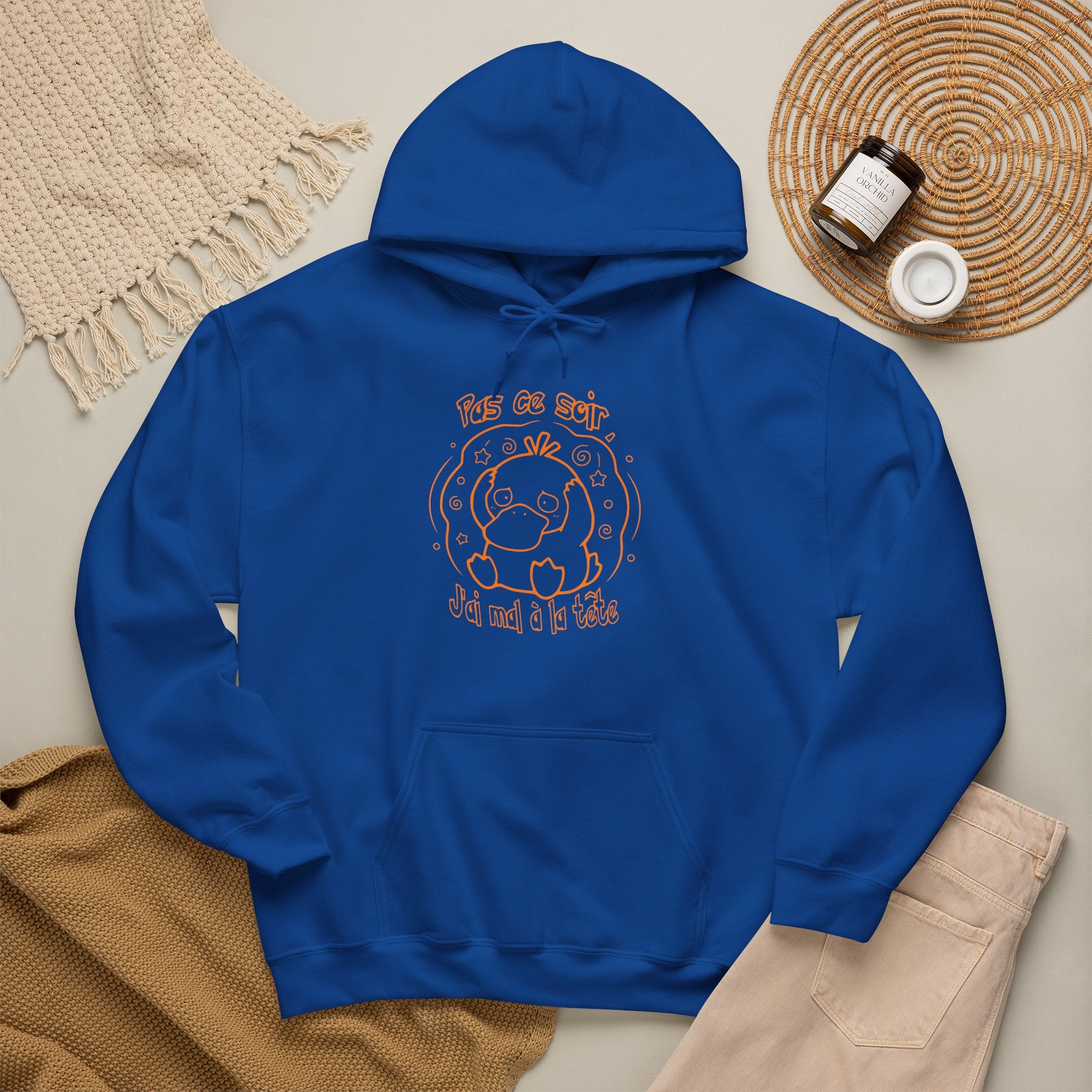 Hoodie inspiré de Psykokwak (Psyduck), Pas ce soir, j'ai mal à la tête