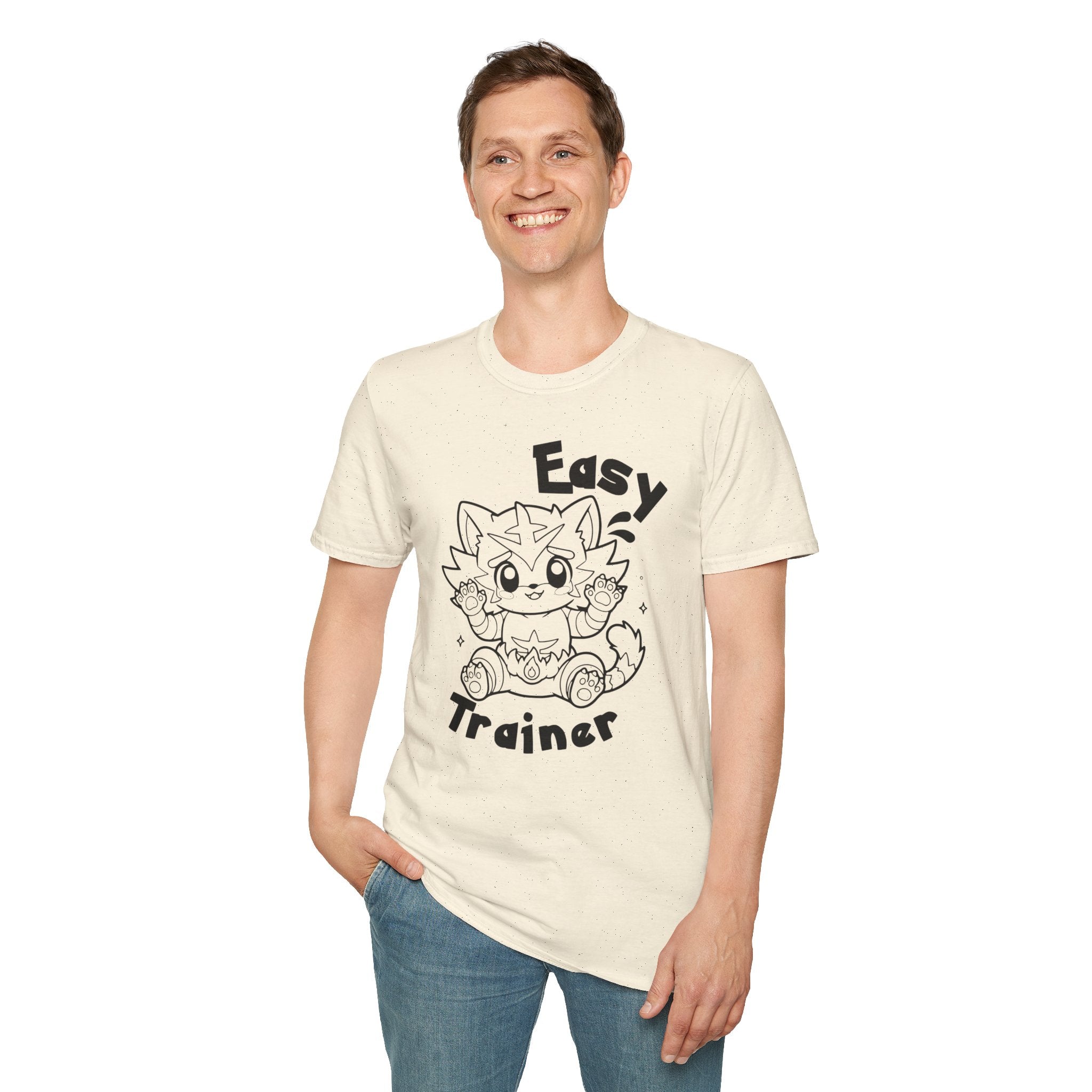 Easy Trainer T-Shirt | Cute Cartoon Easy Tiger Funny wrestling Cat Design Tee