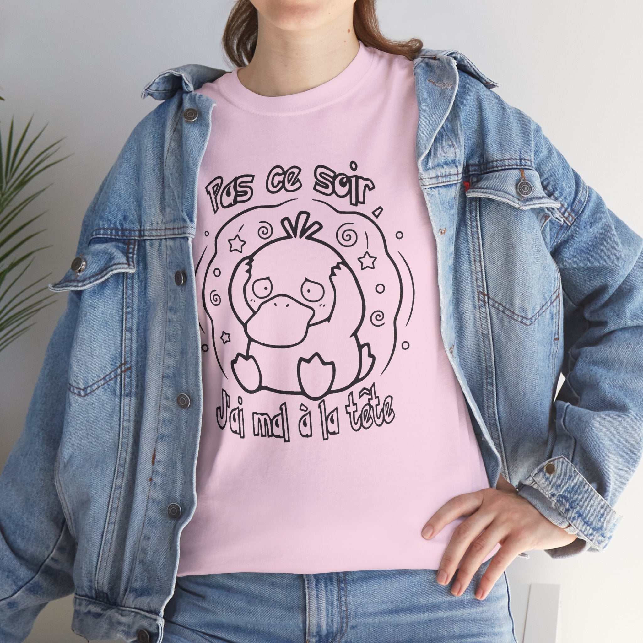 T-shirt inspiré de Psykokwak (Psyduck), Pas ce soir, j'ai mal à la tête