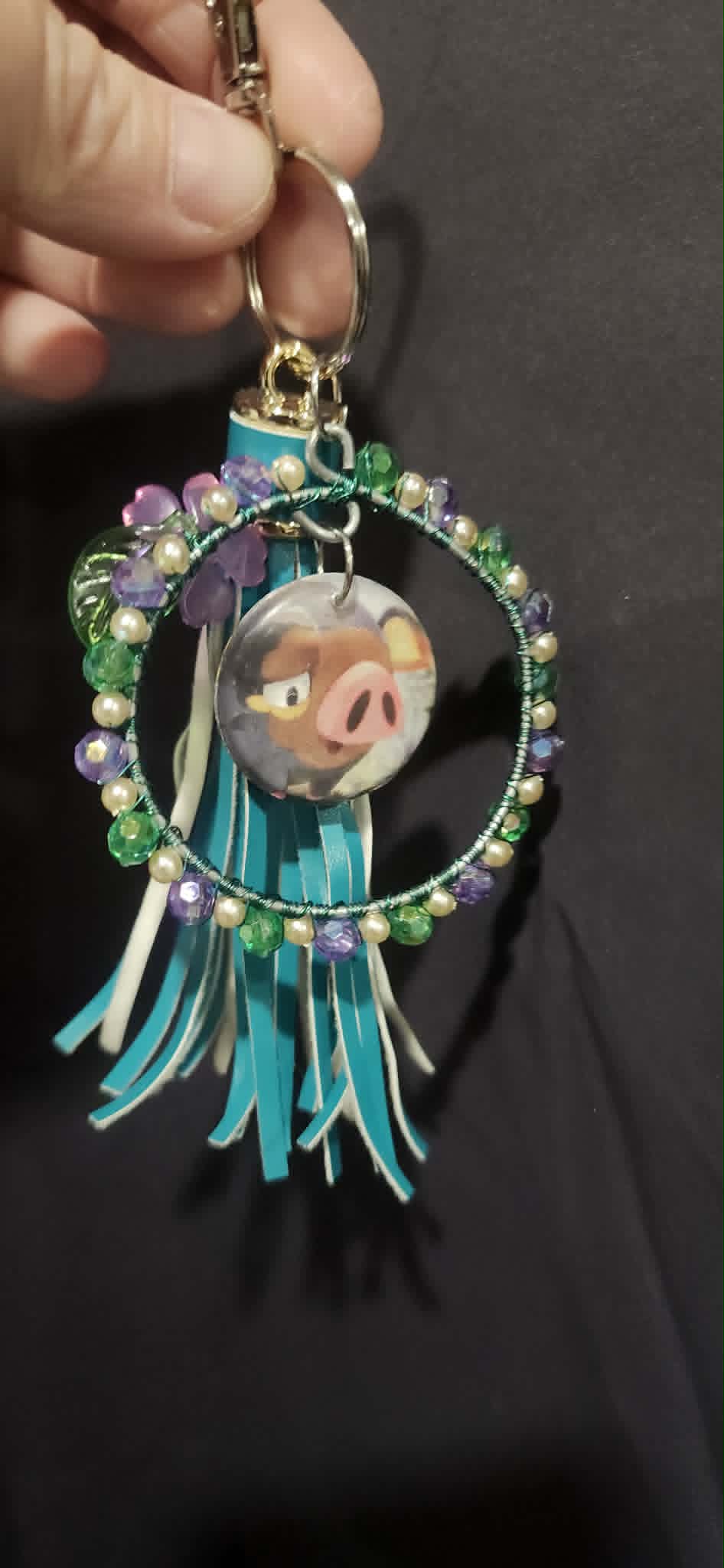 Handmade Double-Sided Lechonk Charm | Petal Dance Collection | Pokémon Floral Bag Charm & Keychain