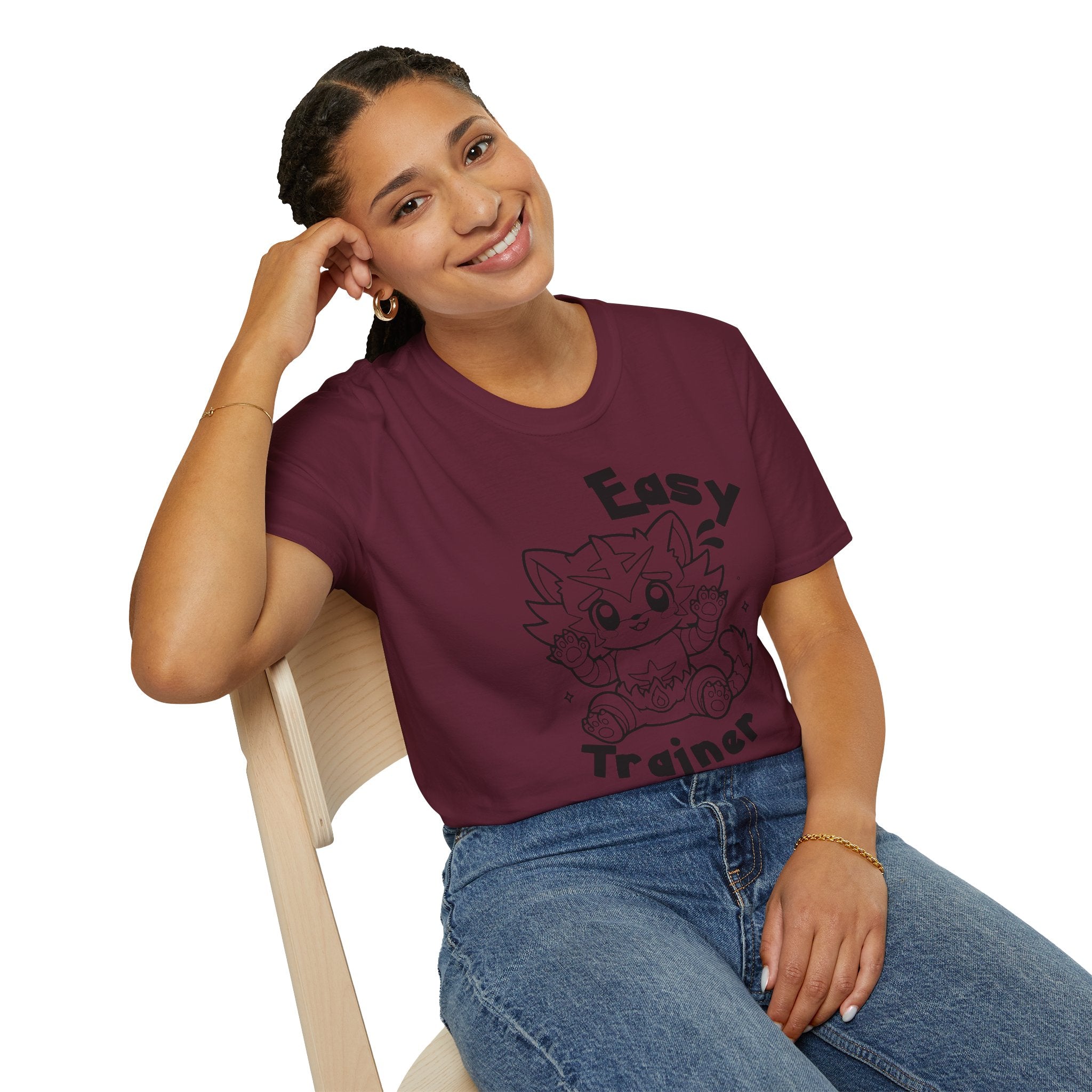 Easy Trainer T-Shirt | Cute Cartoon Easy Tiger Funny wrestling Cat Design Tee