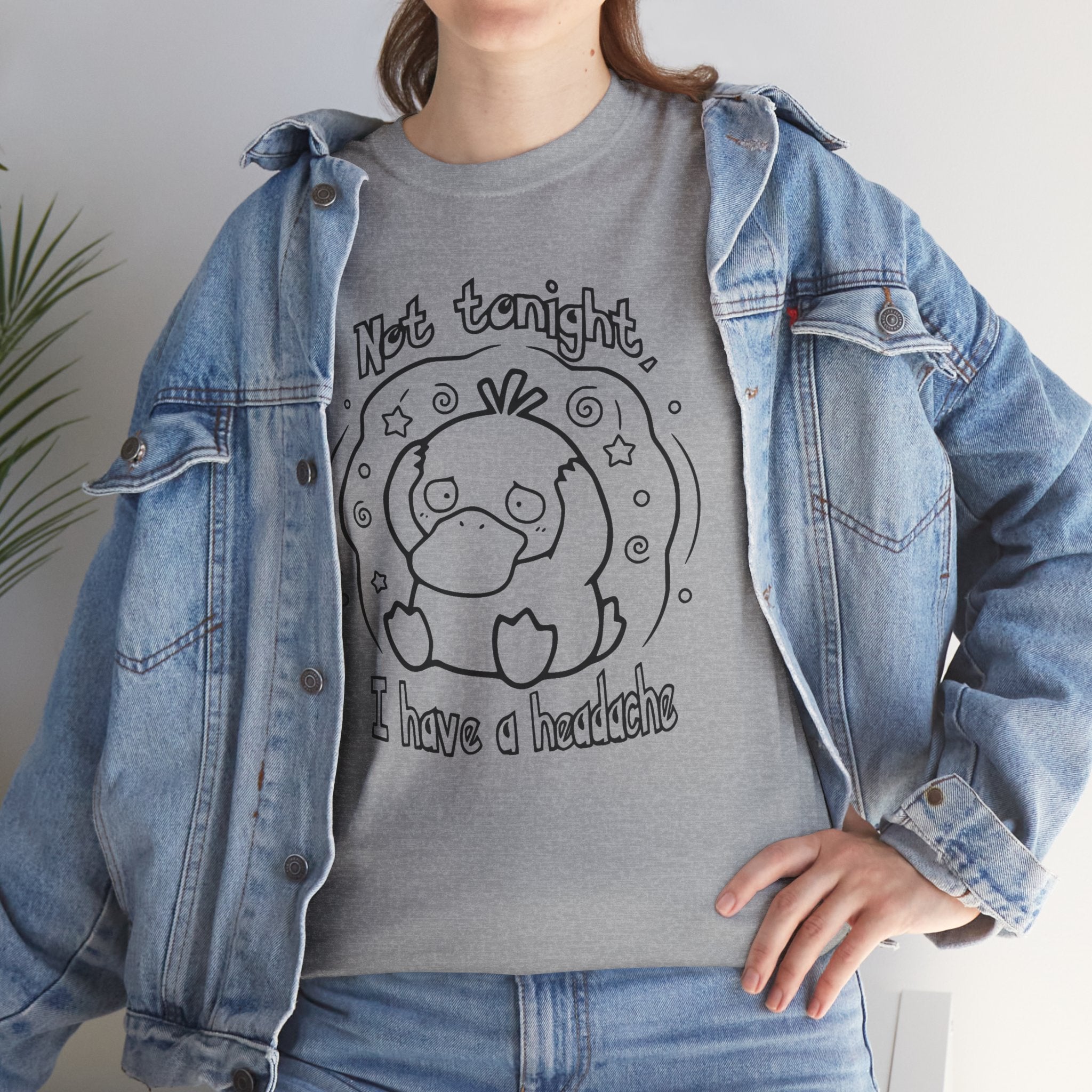 Duck Not Tonight I Have a Headache T-shirt funny kawaii duck illustration Shirt For Wife Or Girlfriend Gift