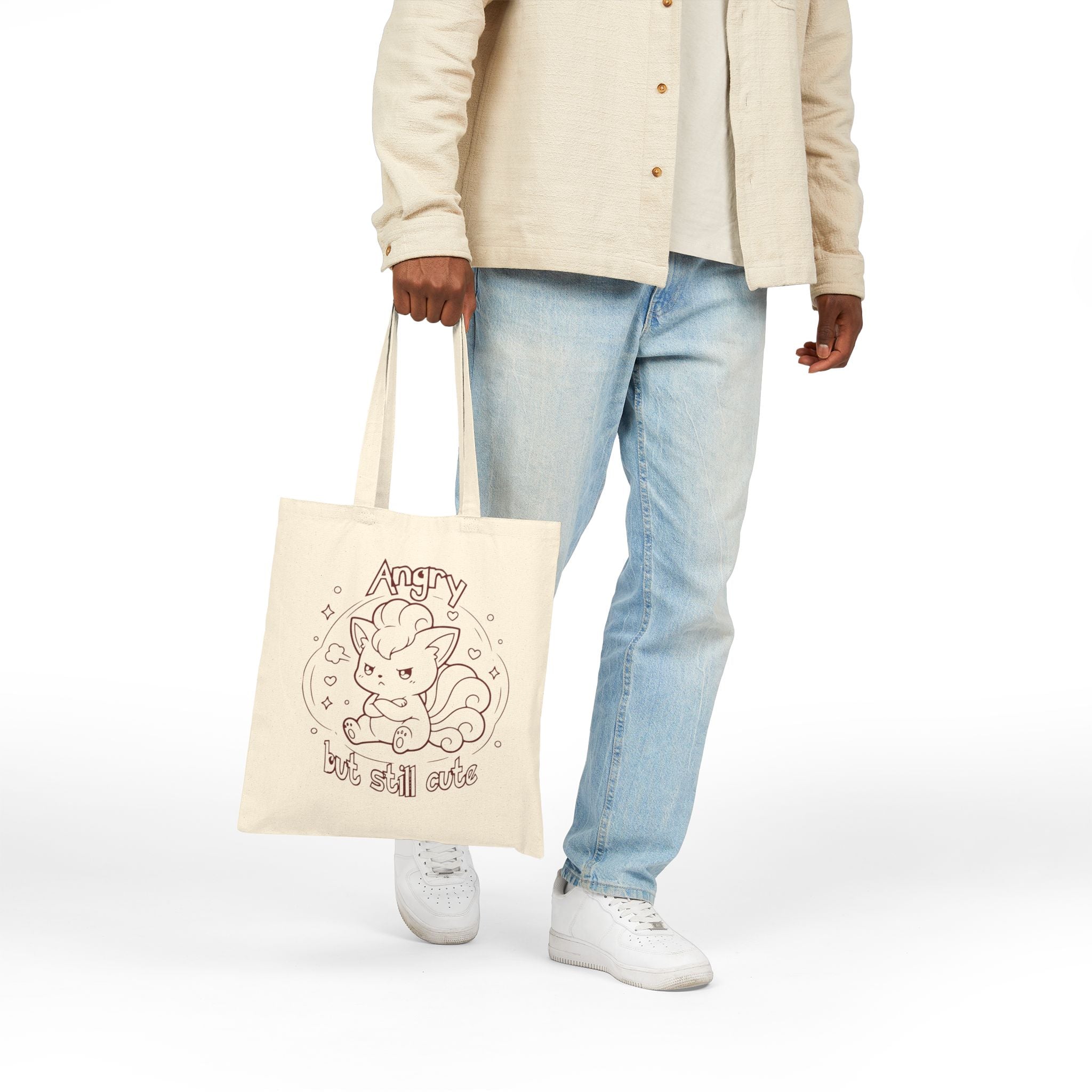 Fox Angry but still cute Grumpy cute animal Pouting Illustration Tote Bag | Canvas Tote