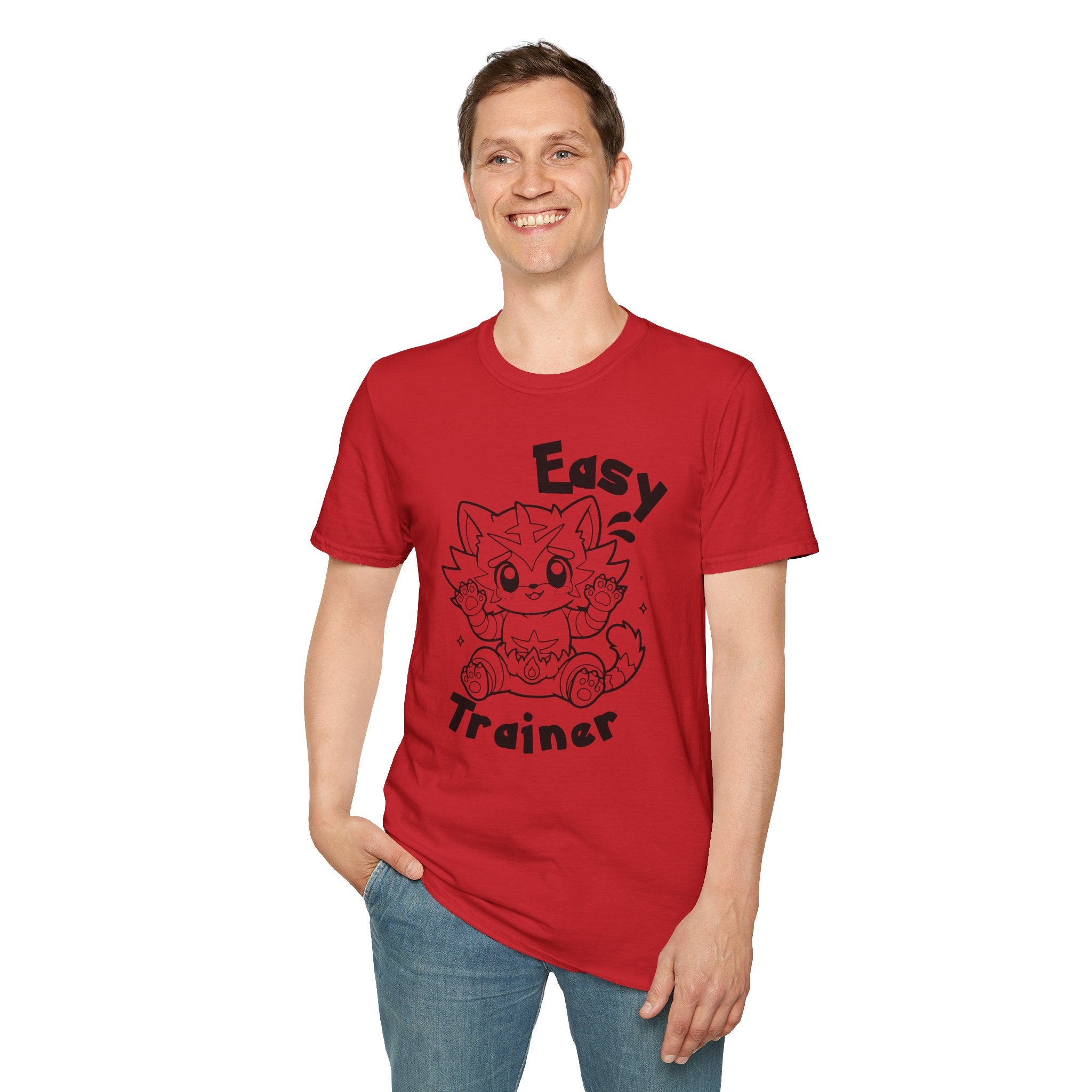 Easy Trainer T-Shirt | Cute Cartoon Easy Tiger Funny wrestling Cat Design Tee