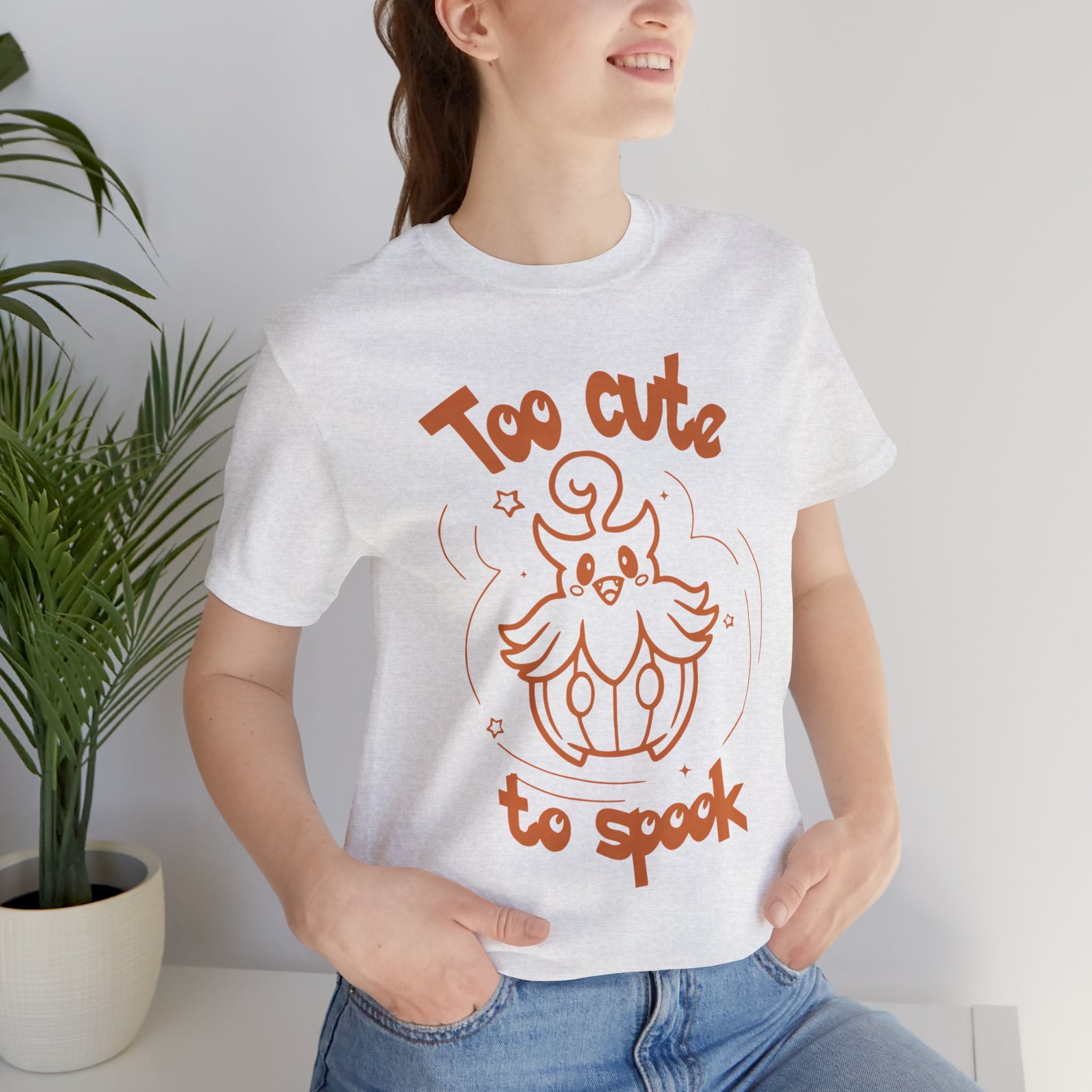 Too Cute to Spook Comfy Tee Shirt | Halloween Theme Gift Ghost Pumpkin T-Shirt for women