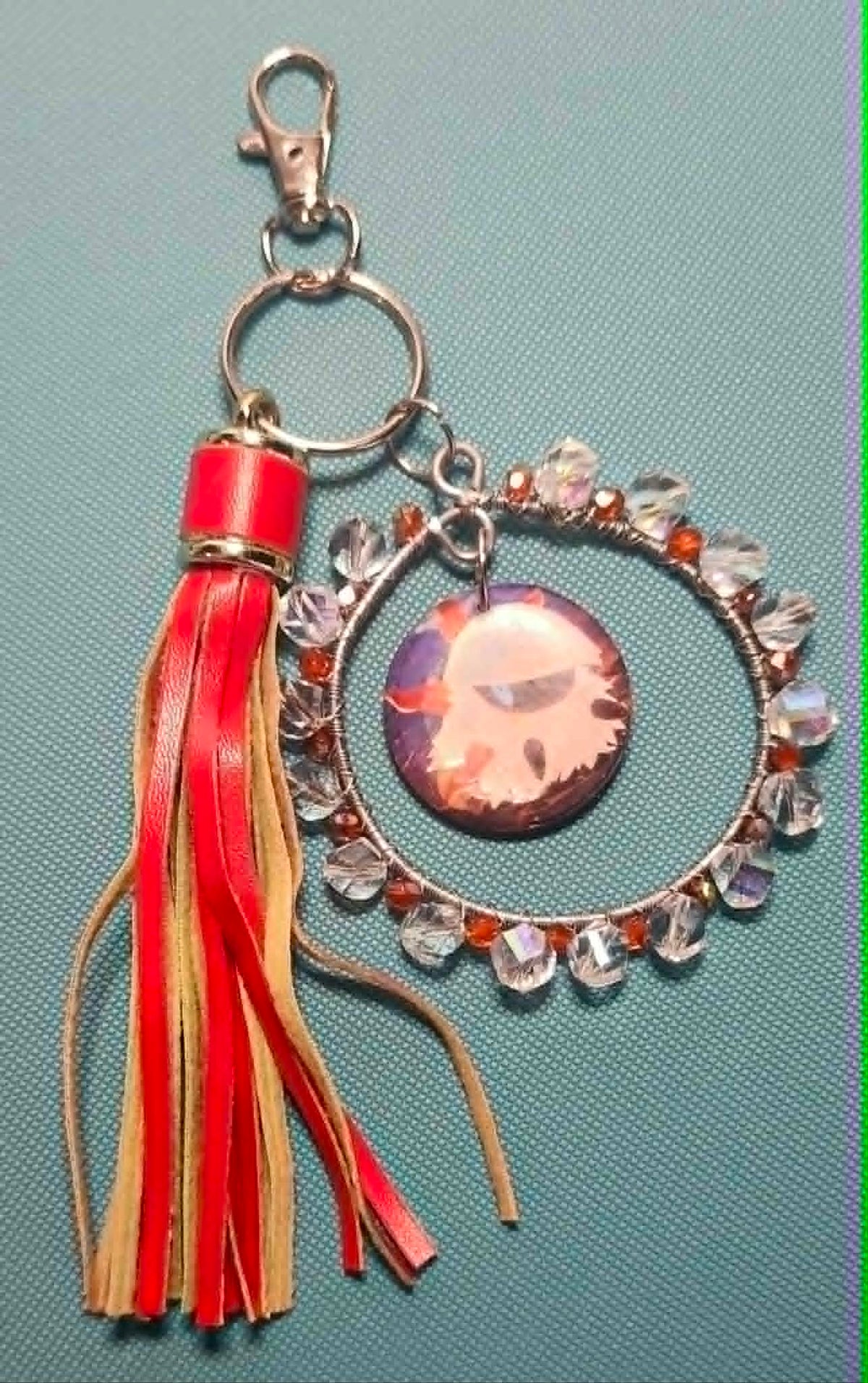 Larvesta Flame Charm – Handmade Pokémon-Inspired Bag Charm, Keychain & Car Accessory