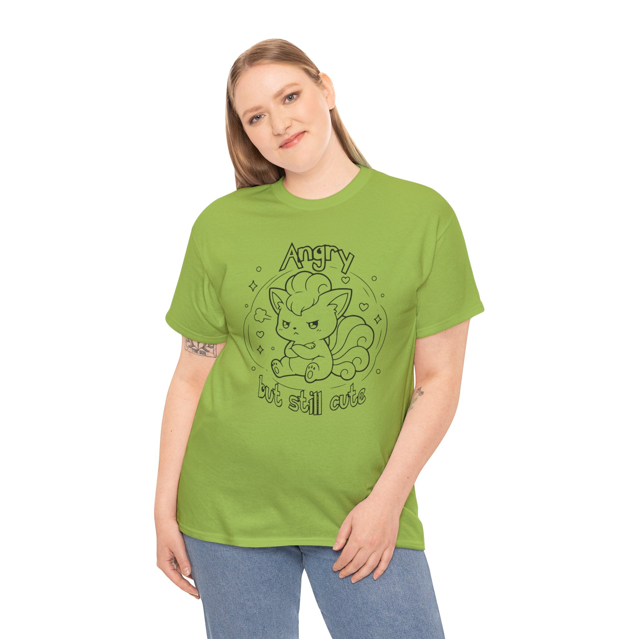 Fox Angry but still cute Grumpy Cute Fox Lady Shirt | Pouting Fox Illustration