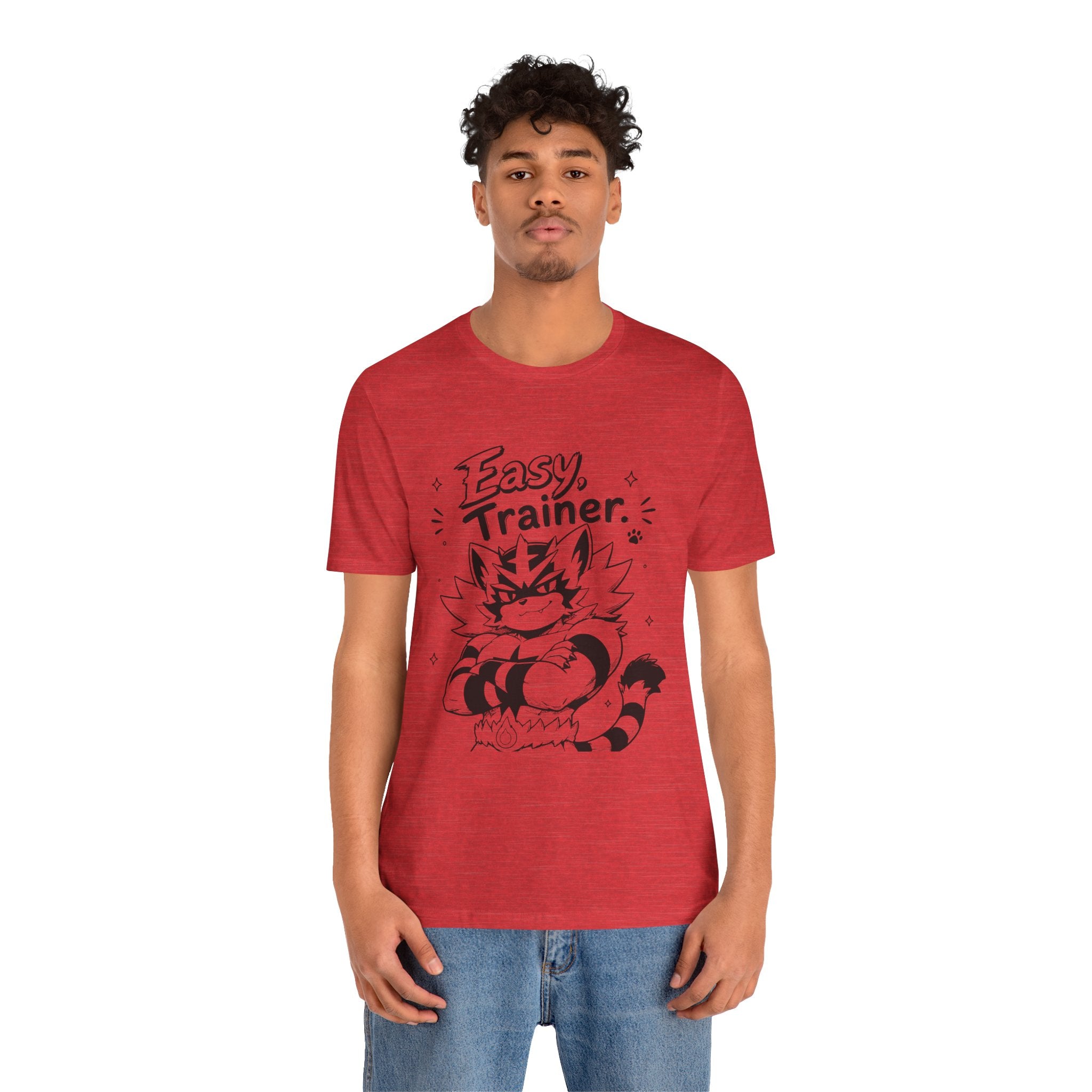 Easy Trainer Easy tiger illustration T-Shirt | cartoon wrestling funny cat graphic tee