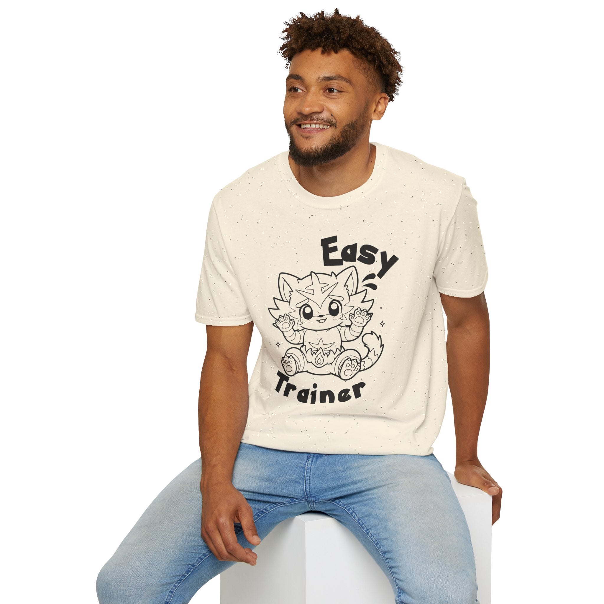 Easy Trainer T-Shirt | Cute Cartoon Easy Tiger Funny wrestling Cat Design Tee