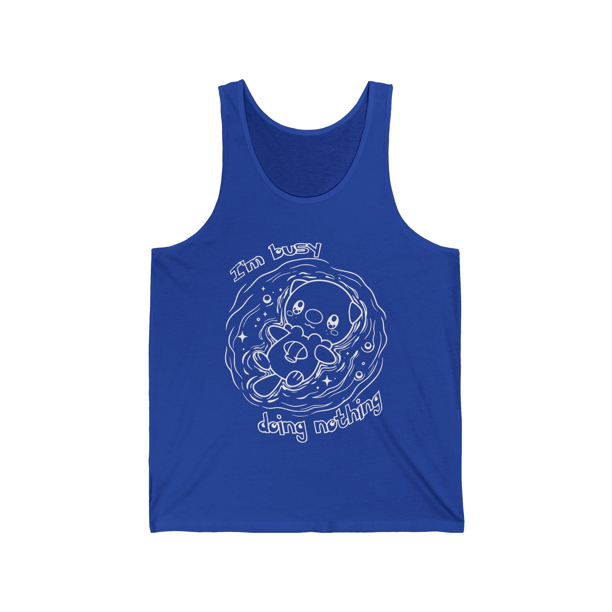 Otter Busy Doing Nothing Cute Lazy Otter Tank Top Kawaii Animal Simple Design Vacation Pool Day