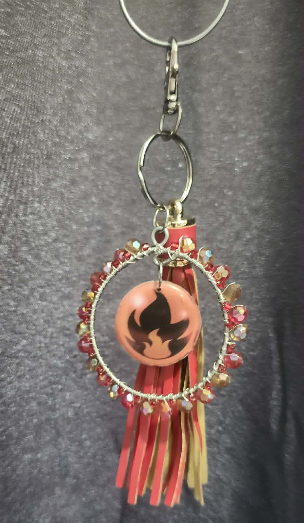 Litleo Ember Charm – Handmade Pokémon-Inspired Bag Charm, Keychain & Car Accessory