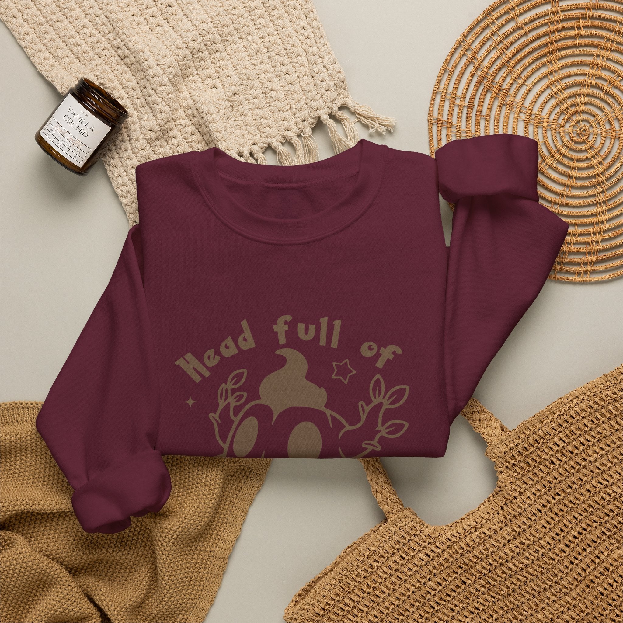 Head Full of Mischief Sweatshirt | Cute Halloween Ghost Crewneck | Cozy Fall Sweatshirt | Geek Autumn Sweater | Kawaii Spooky Apparel