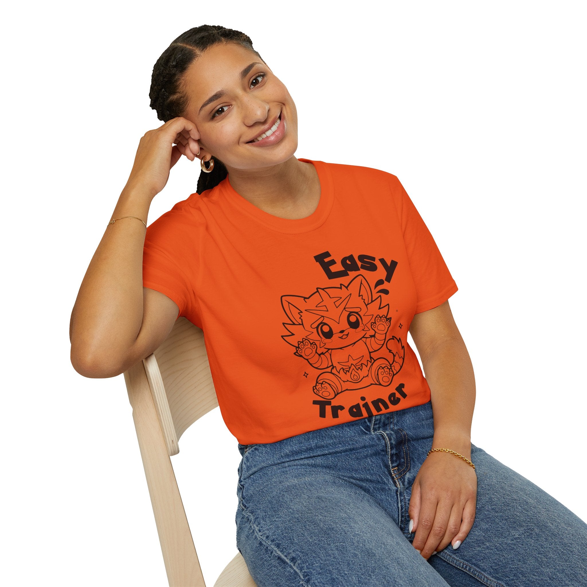Easy Trainer T-Shirt | Cute Cartoon Easy Tiger Funny wrestling Cat Design Tee