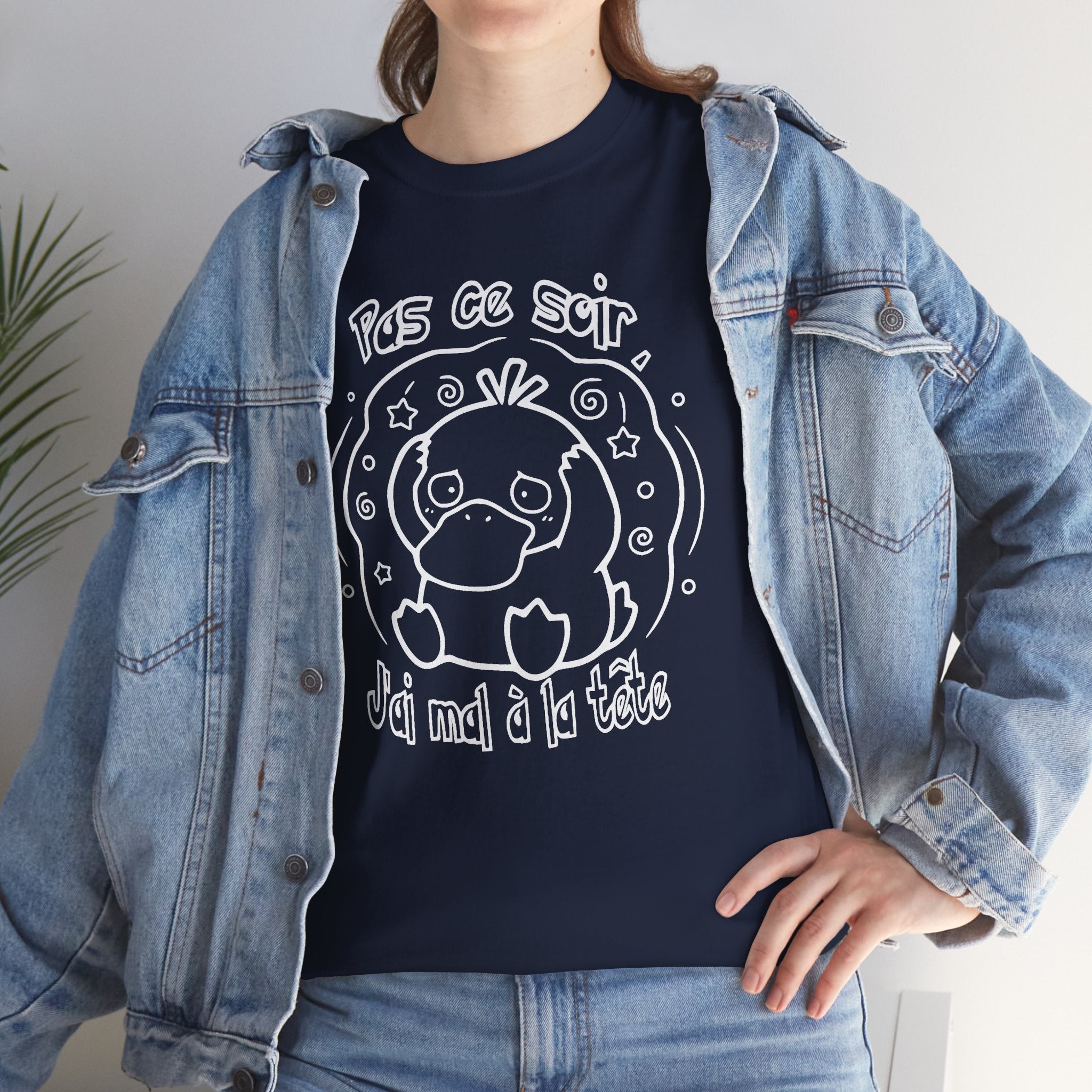 T-shirt inspiré de Psykokwak (Psyduck), Pas ce soir, j'ai mal à la tête