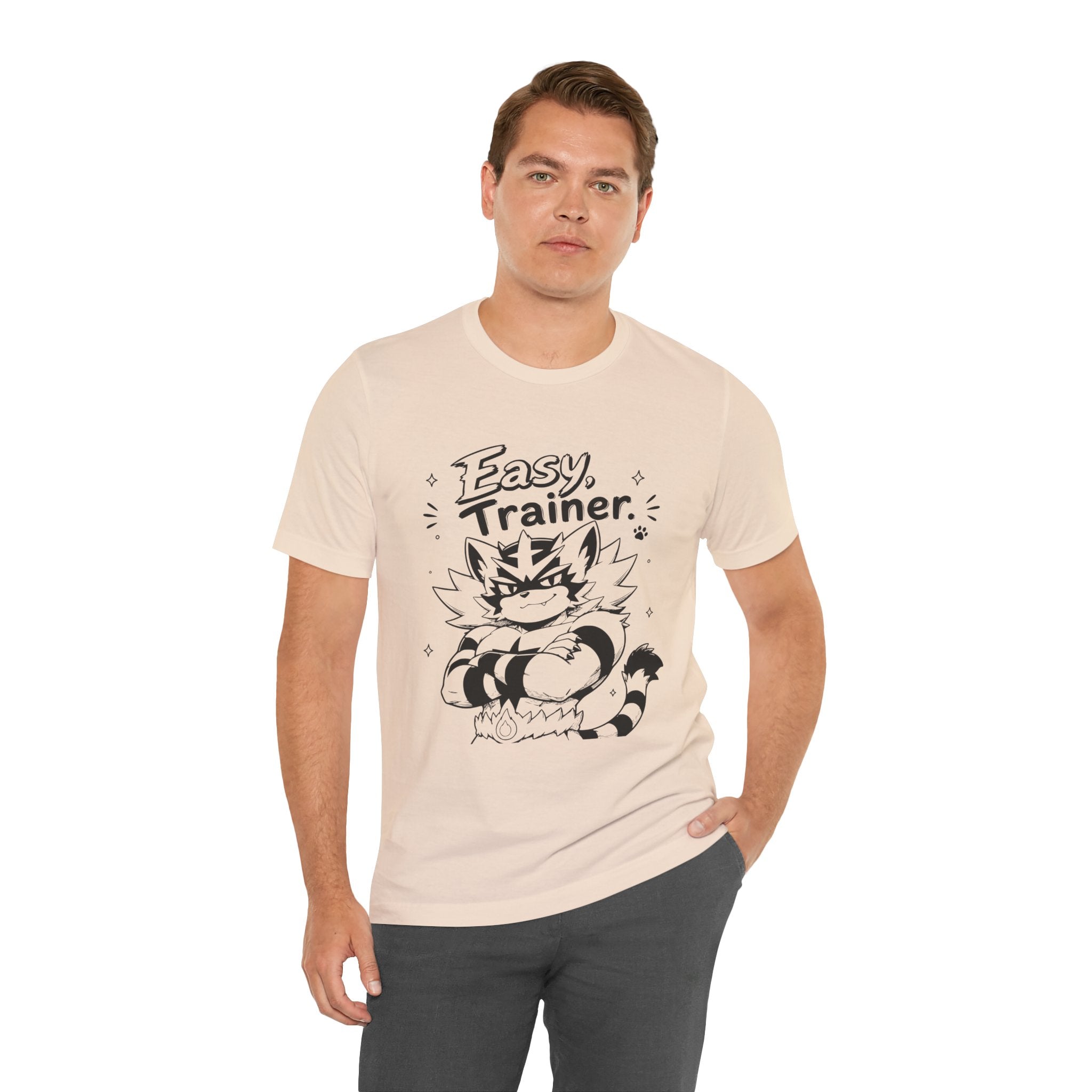 Easy Trainer Easy tiger illustration T-Shirt | cartoon wrestling funny cat graphic tee
