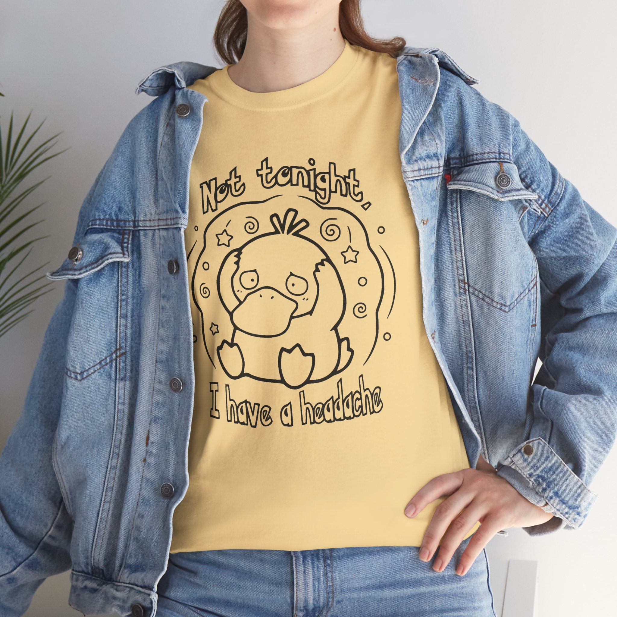 Duck Not Tonight I Have a Headache T-shirt funny kawaii duck illustration Shirt For Wife Or Girlfriend Gift