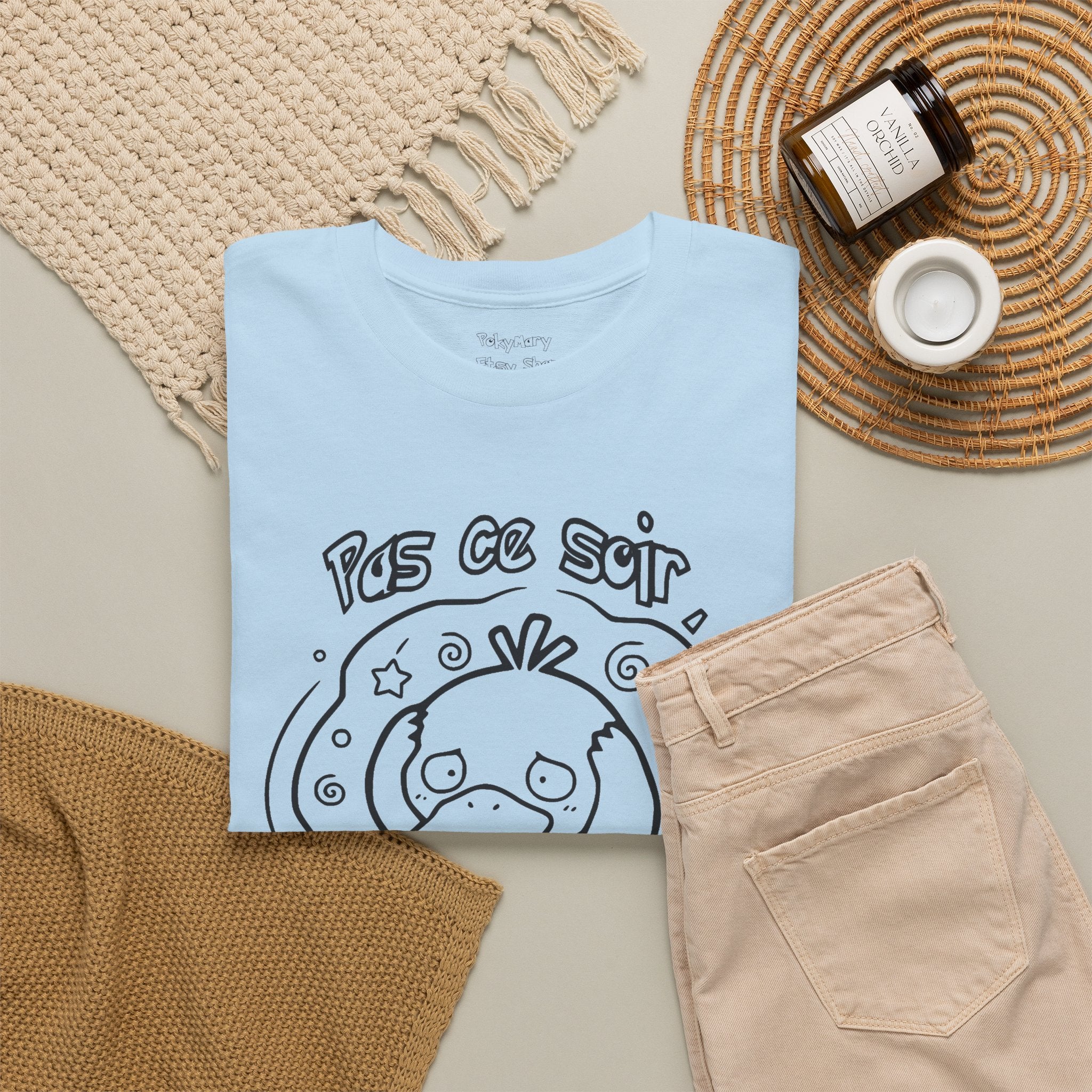 T-shirt inspiré de Psykokwak (Psyduck), Pas ce soir, j'ai mal à la tête