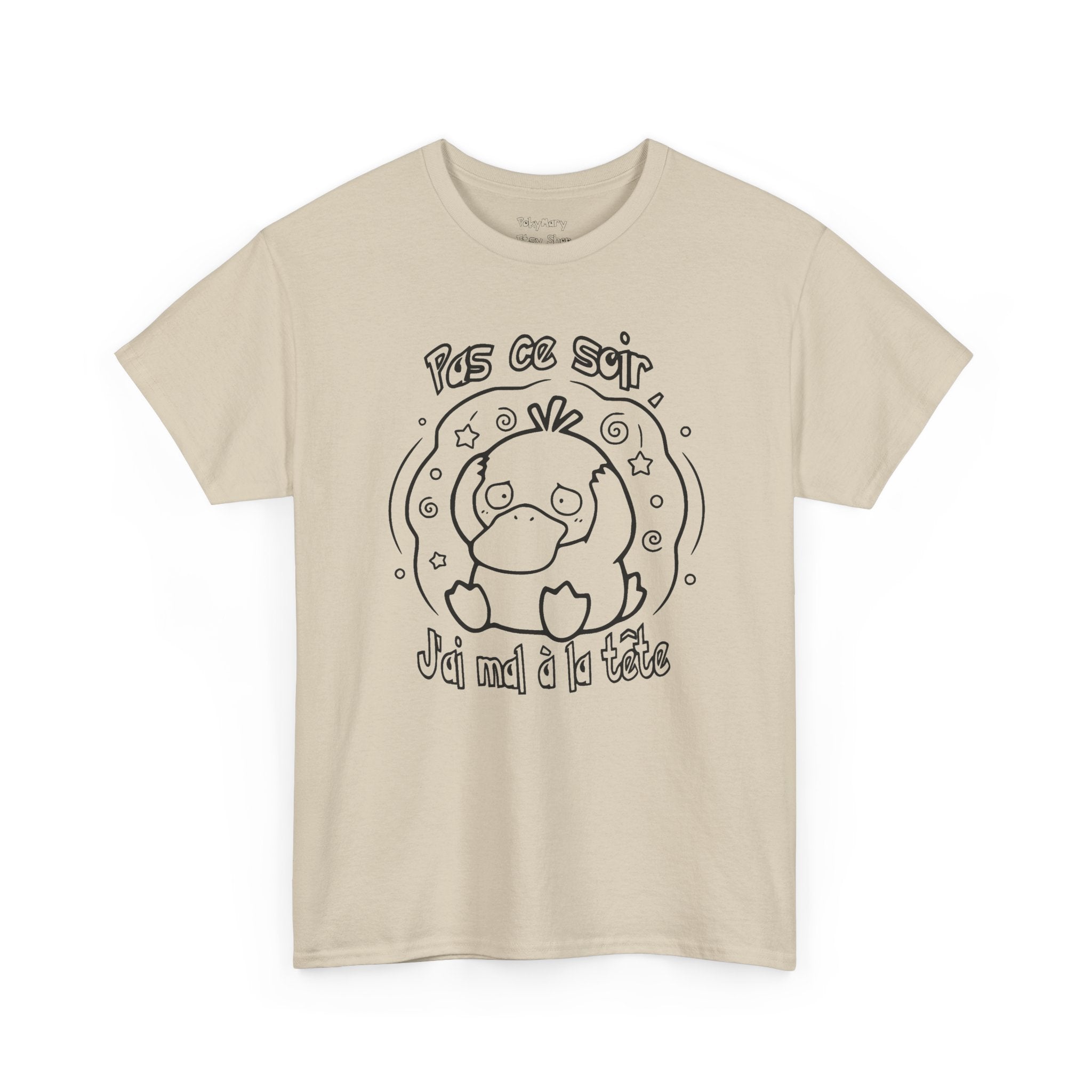 T-shirt inspiré de Psykokwak (Psyduck), Pas ce soir, j'ai mal à la tête