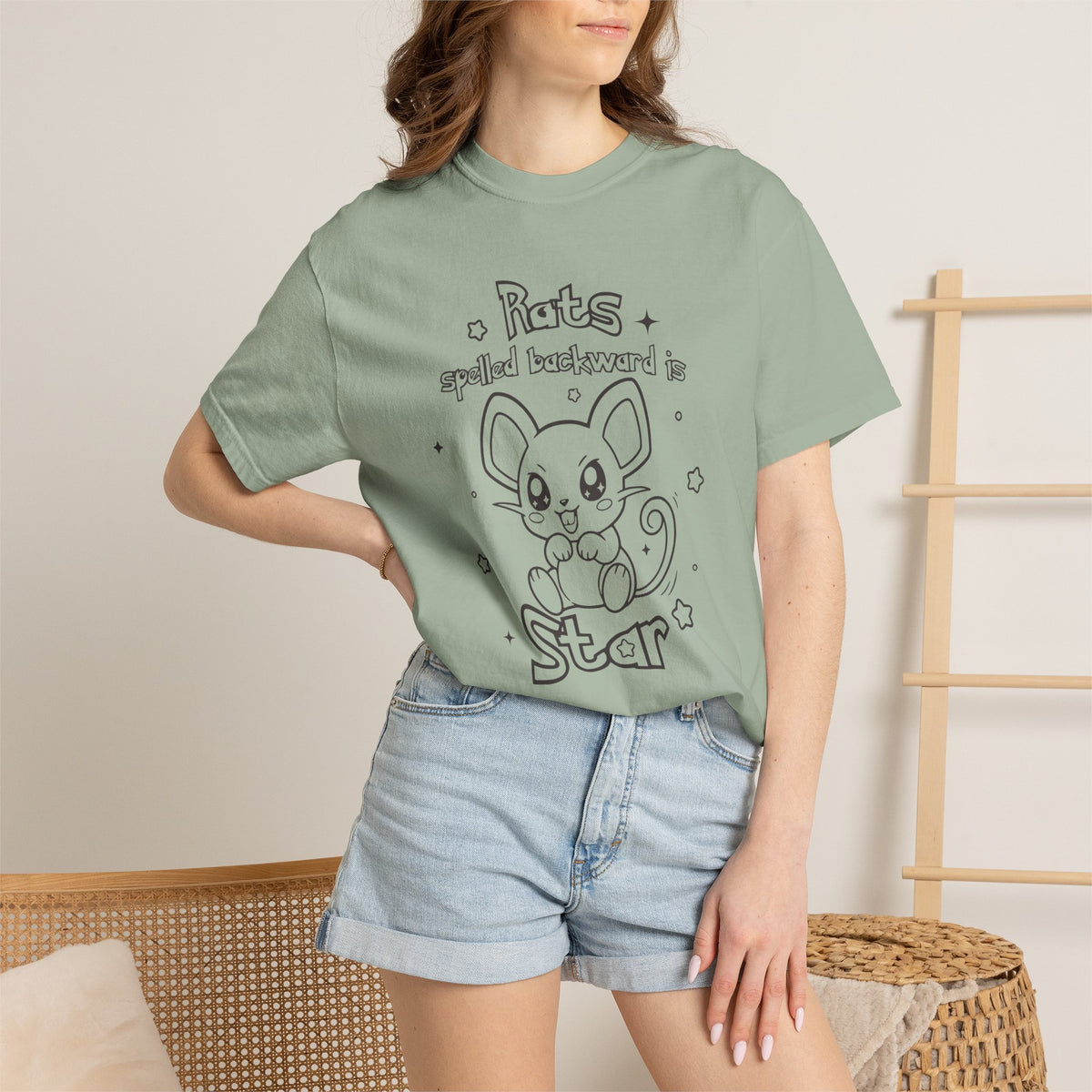 Rats spelled backward is star t-shirt cute Pkm rat animal design tee shirt
