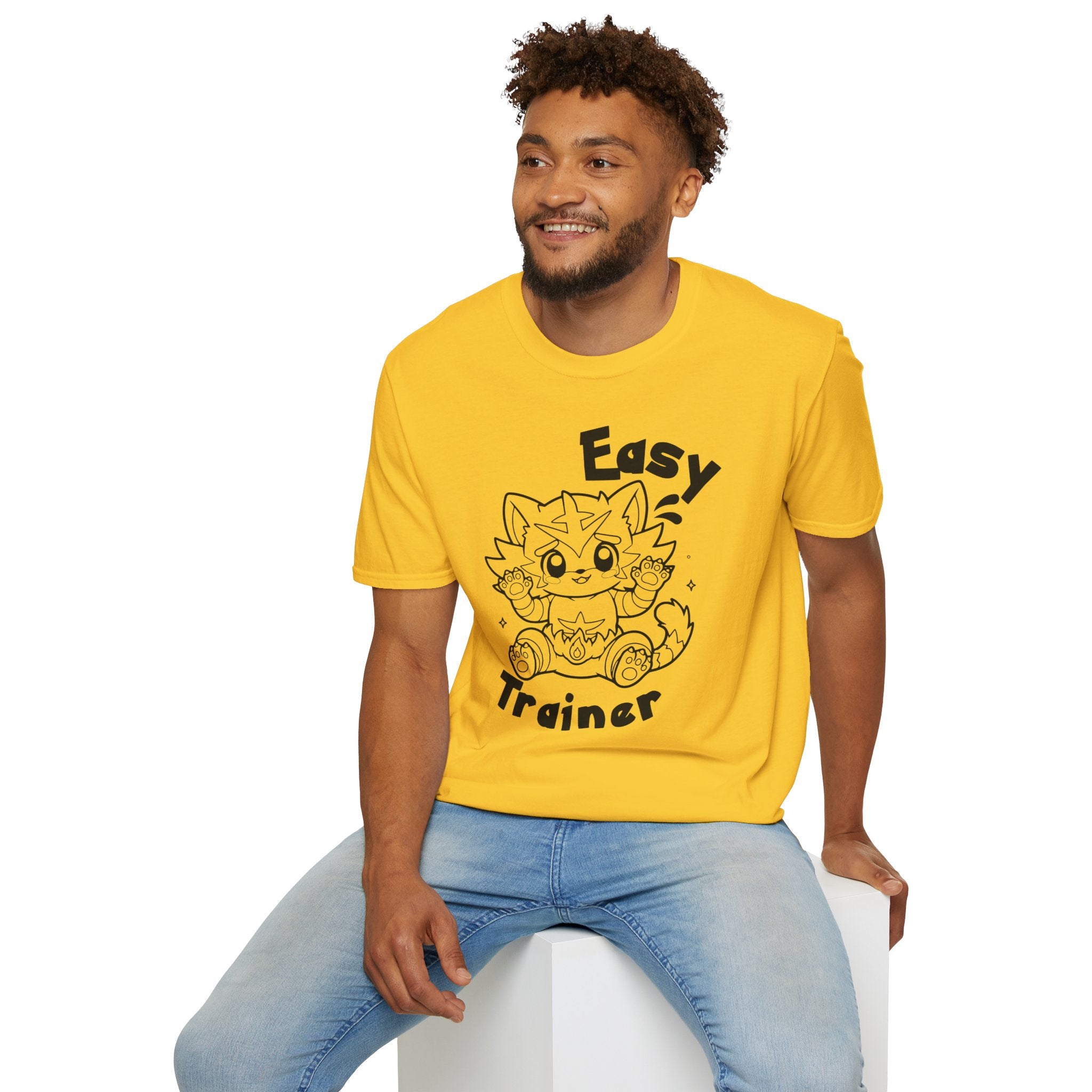 Easy Trainer T-Shirt | Cute Cartoon Easy Tiger Funny wrestling Cat Design Tee