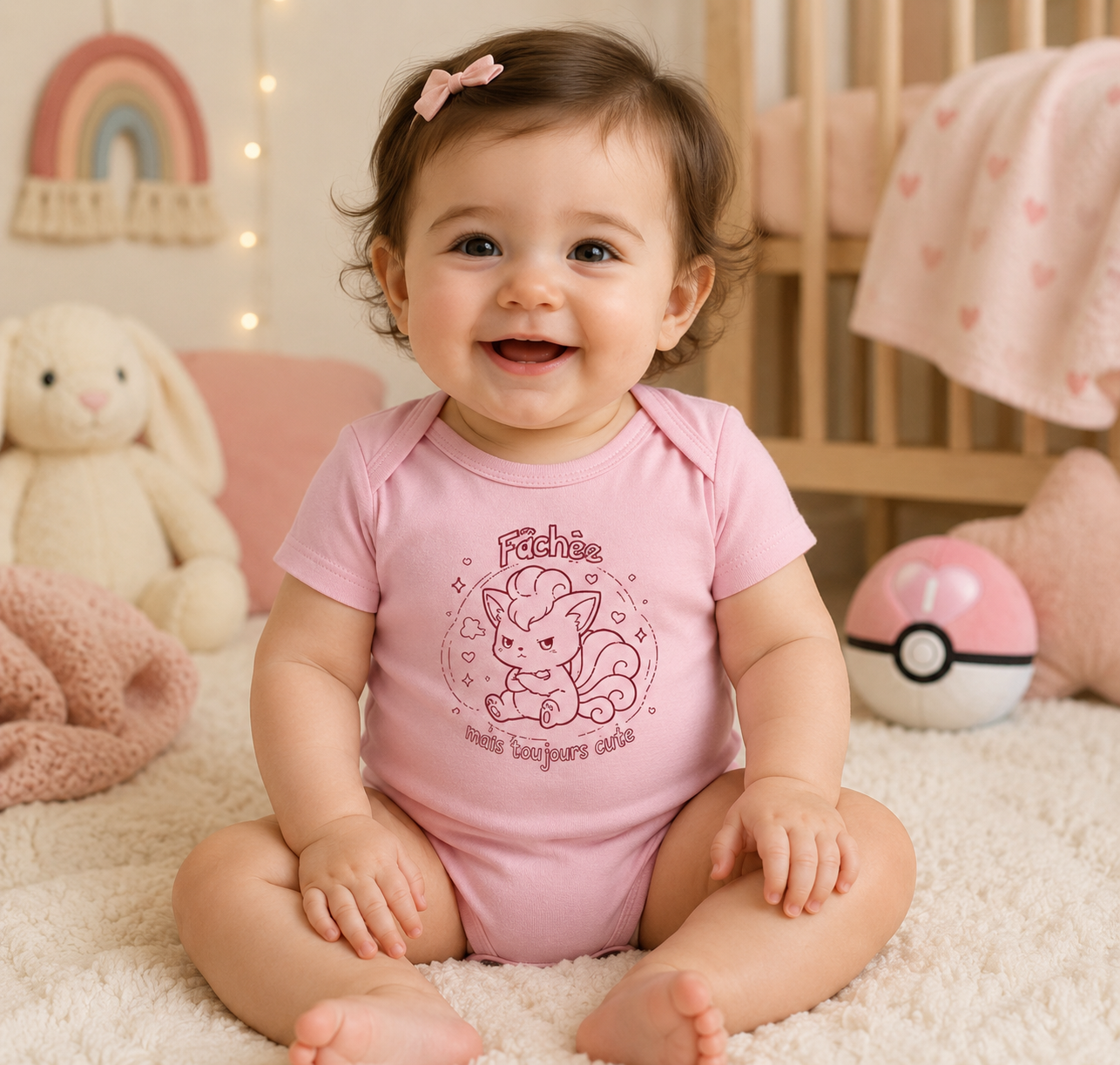 Cache-couche pour bébé inspiré de Goupix (Vulpix), fâchée mais toujours cute