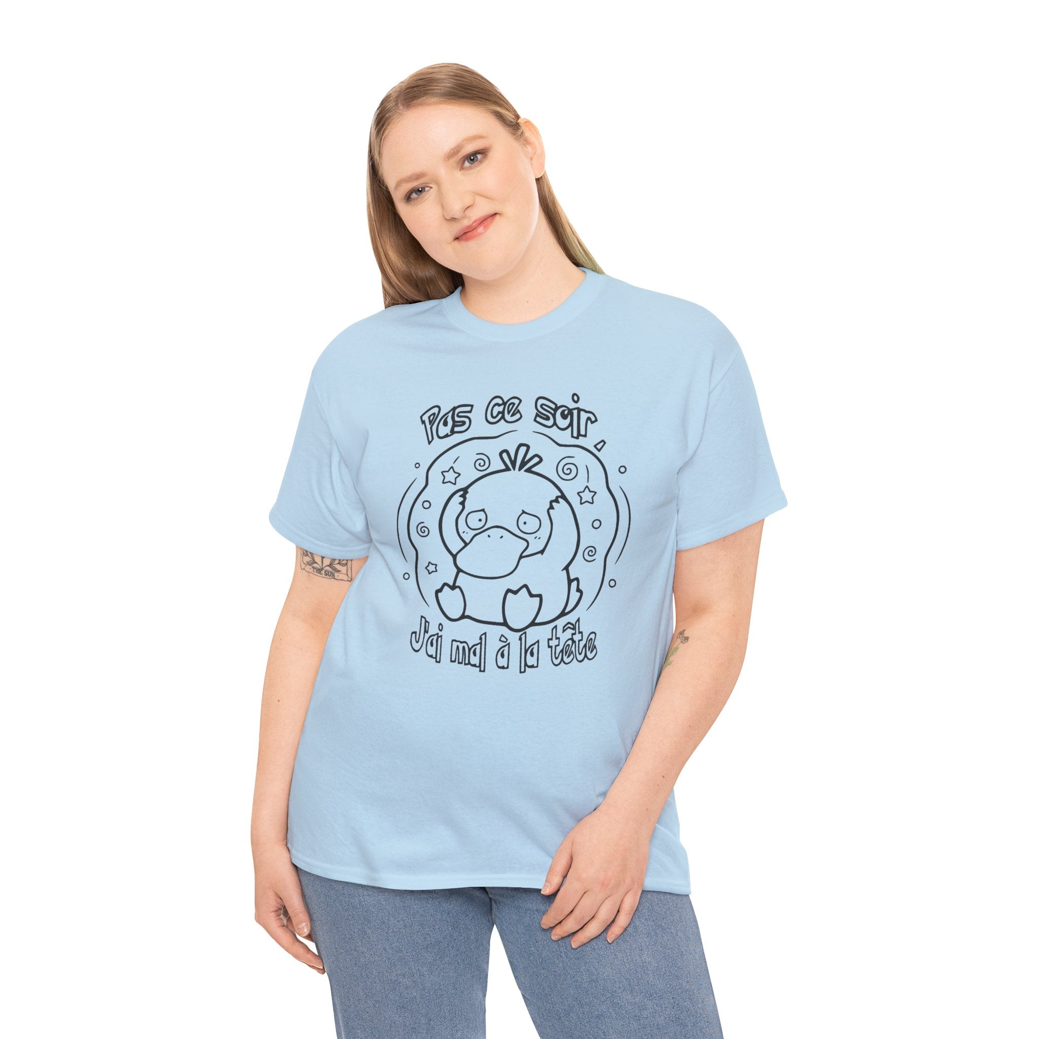 T-shirt inspiré de Psykokwak (Psyduck), Pas ce soir, j'ai mal à la tête