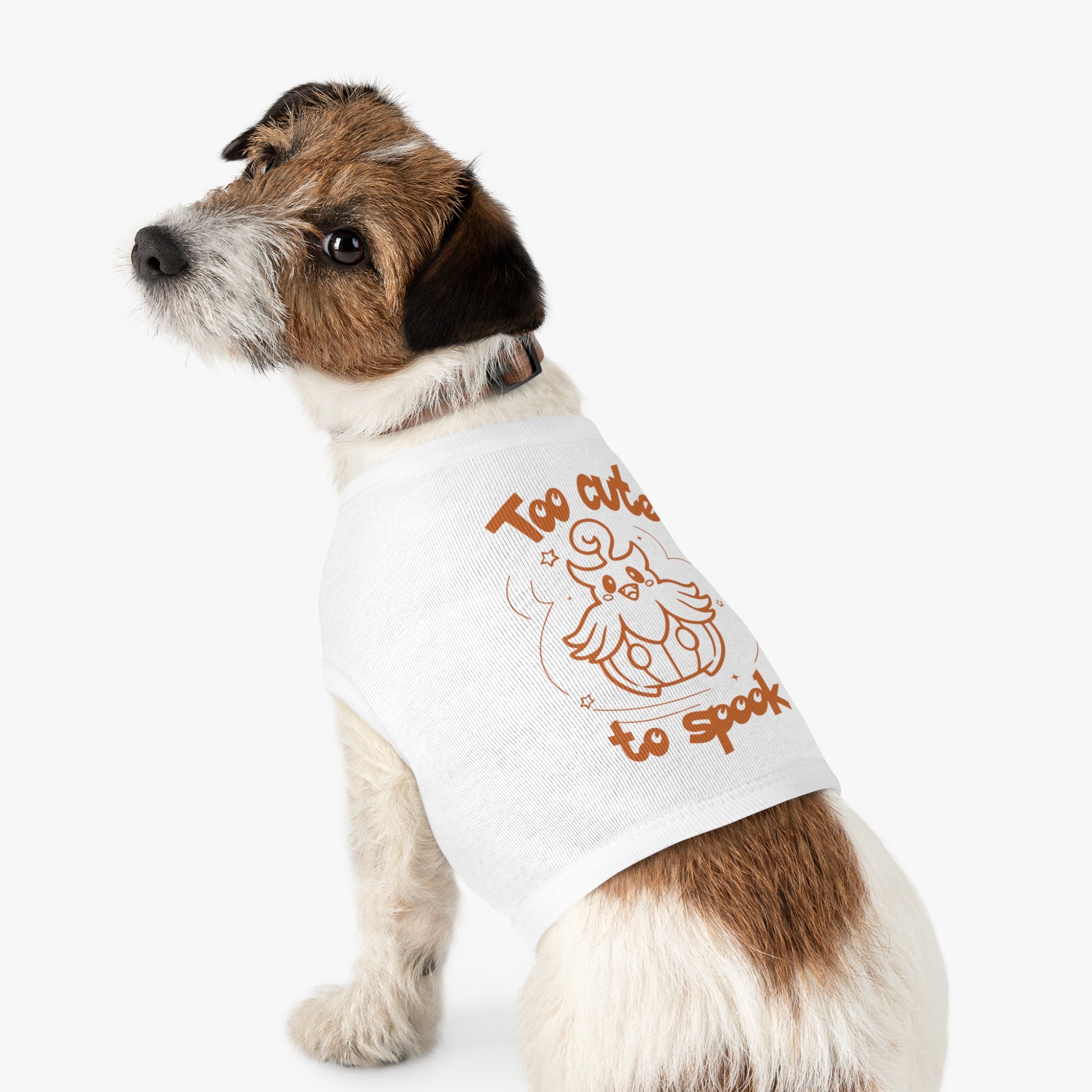 Too Cute to Spook Pet Tank | Halloween Orange Pumpkin Dog Shirt Trick or treat