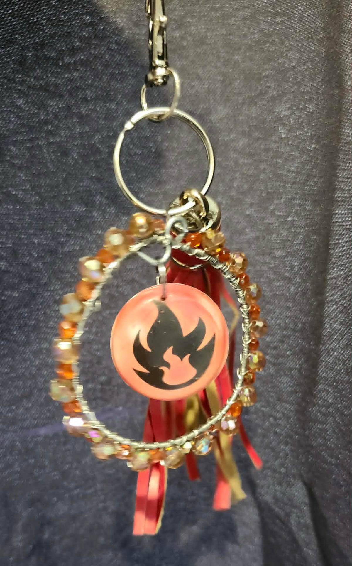 Slugma Molten Charm – Handmade Pokémon-Inspired Bag Charm, Keychain & Car Accessory