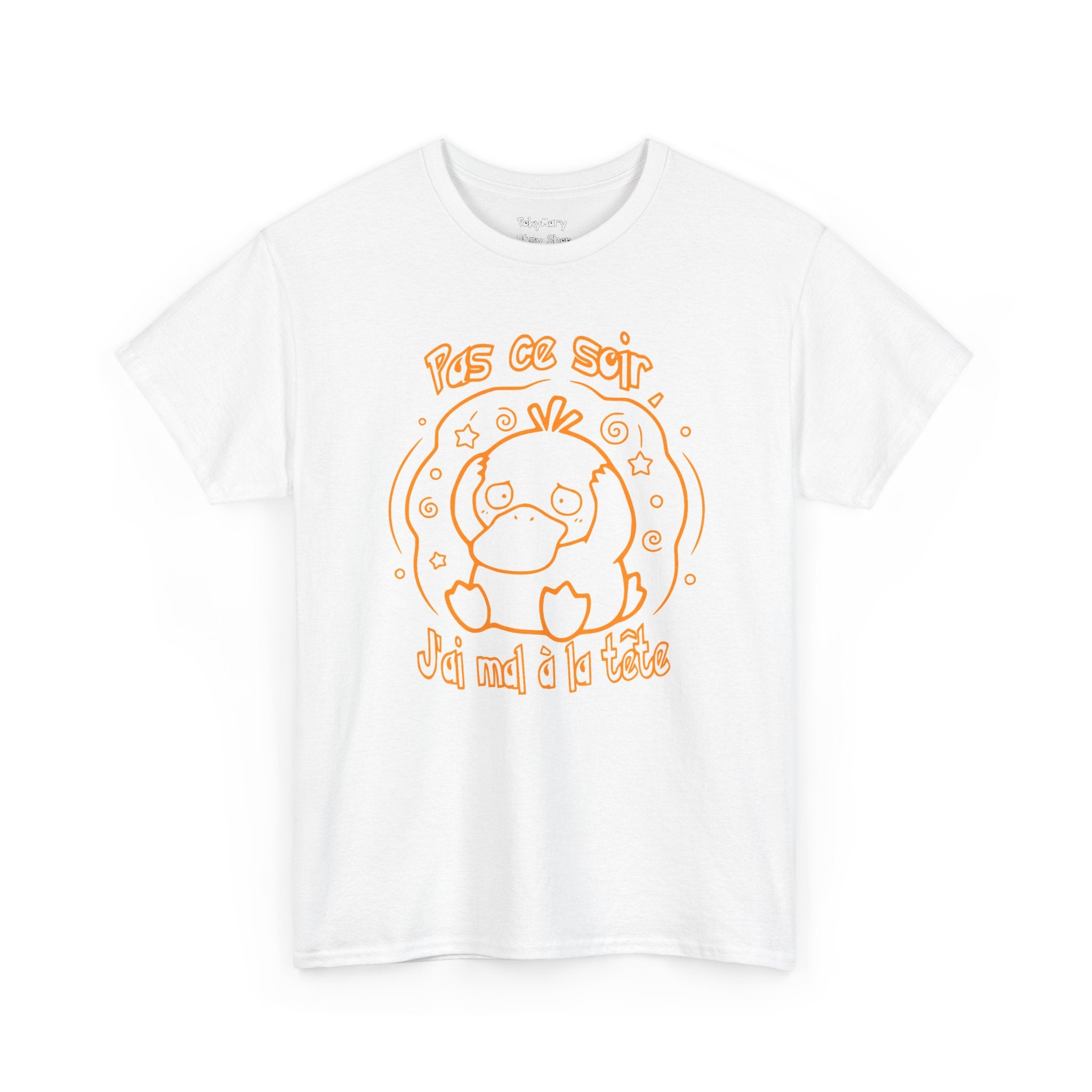 T-shirt inspiré de Psykokwak (Psyduck), Pas ce soir, j'ai mal à la tête