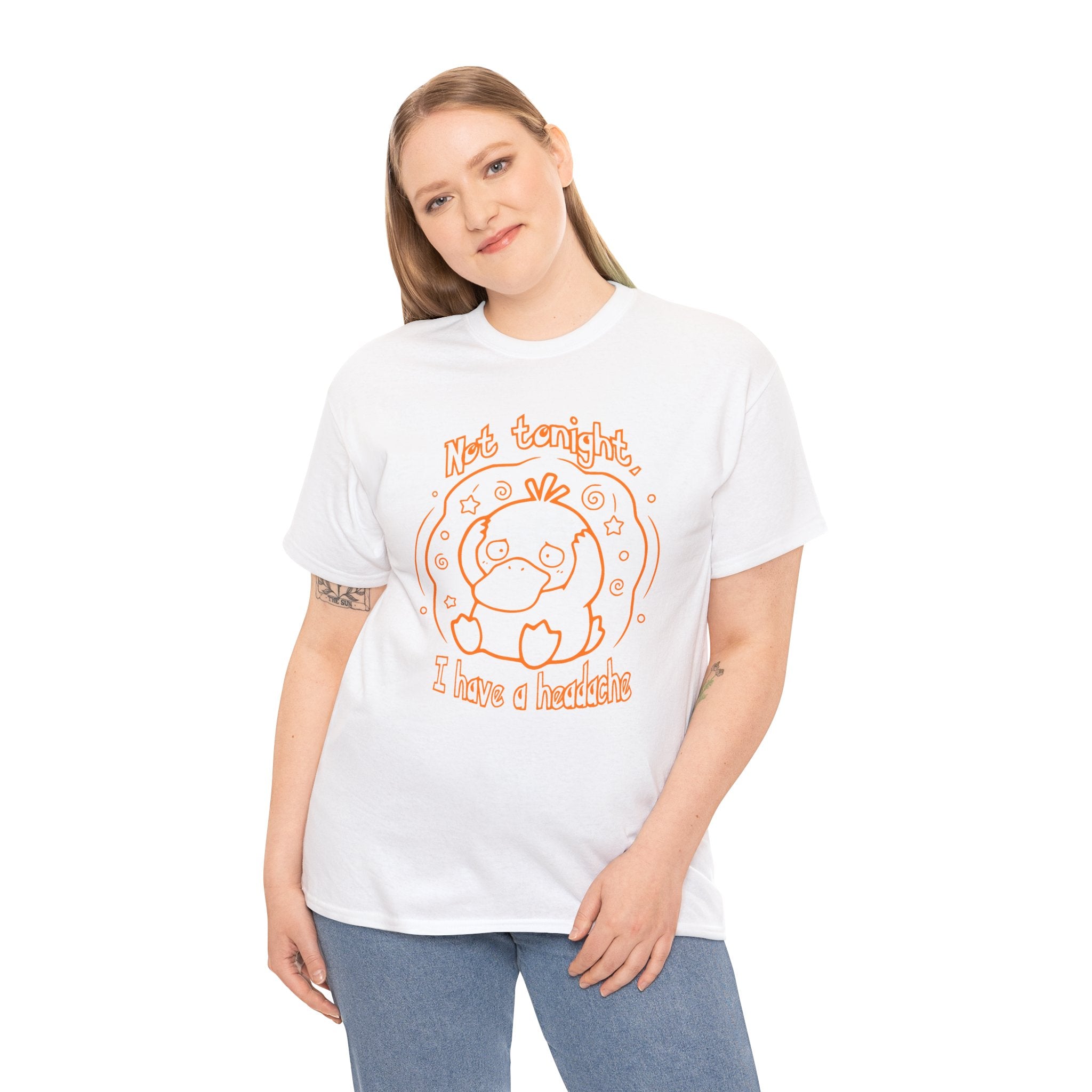 Duck Not Tonight I Have a Headache T-shirt funny kawaii duck illustration Shirt For Wife Or Girlfriend Gift