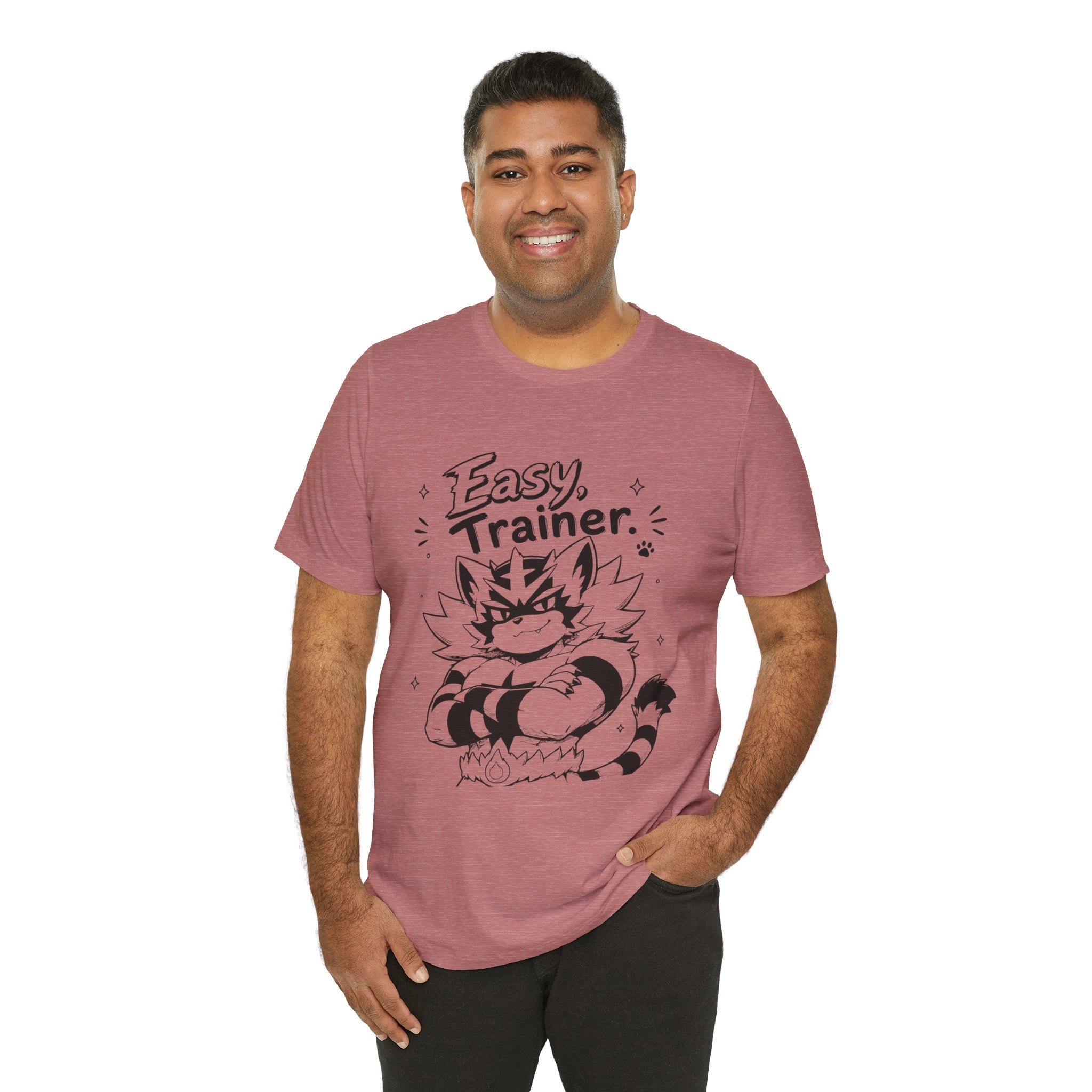 Easy Trainer Easy tiger illustration T-Shirt | cartoon wrestling funny cat graphic tee