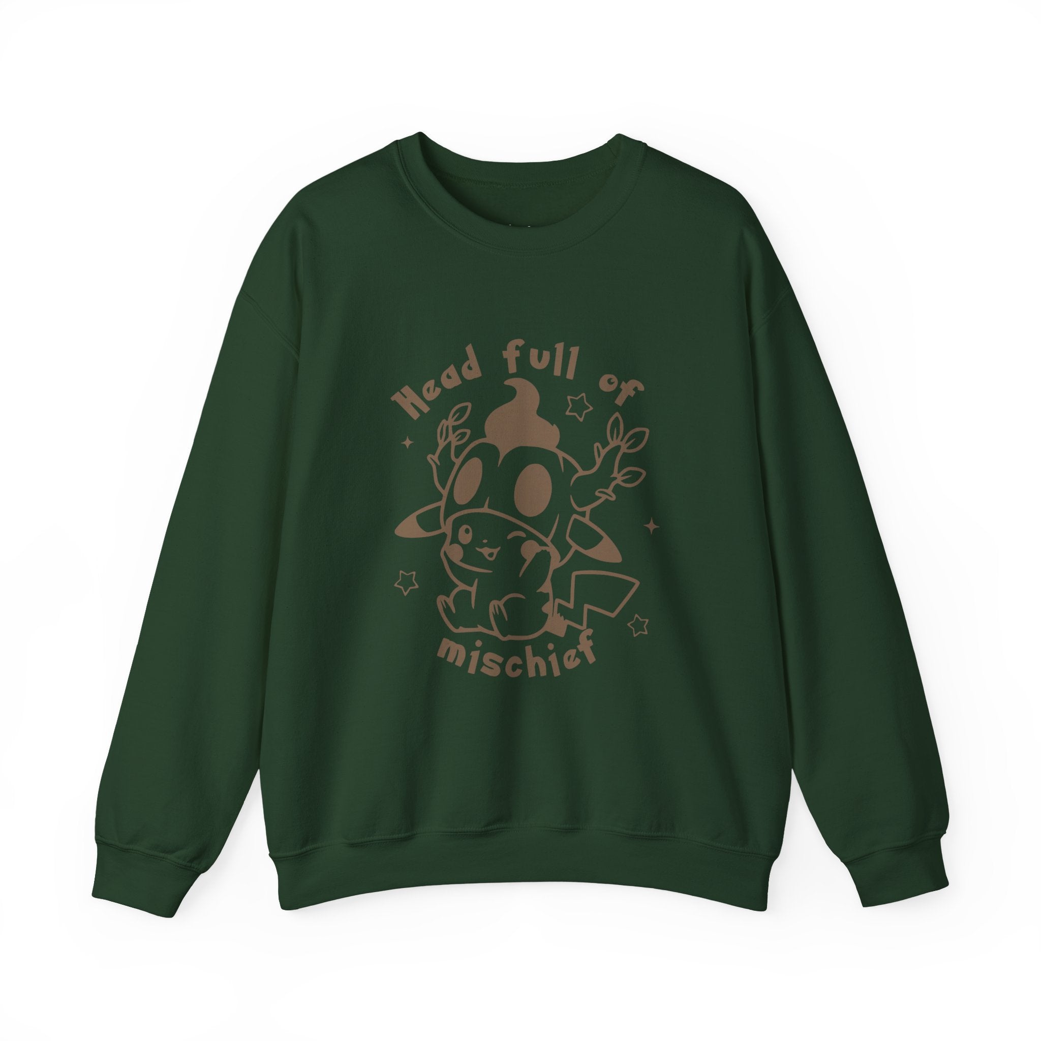Head Full of Mischief Sweatshirt | Cute Halloween Ghost Crewneck | Cozy Fall Sweatshirt | Geek Autumn Sweater | Kawaii Spooky Apparel