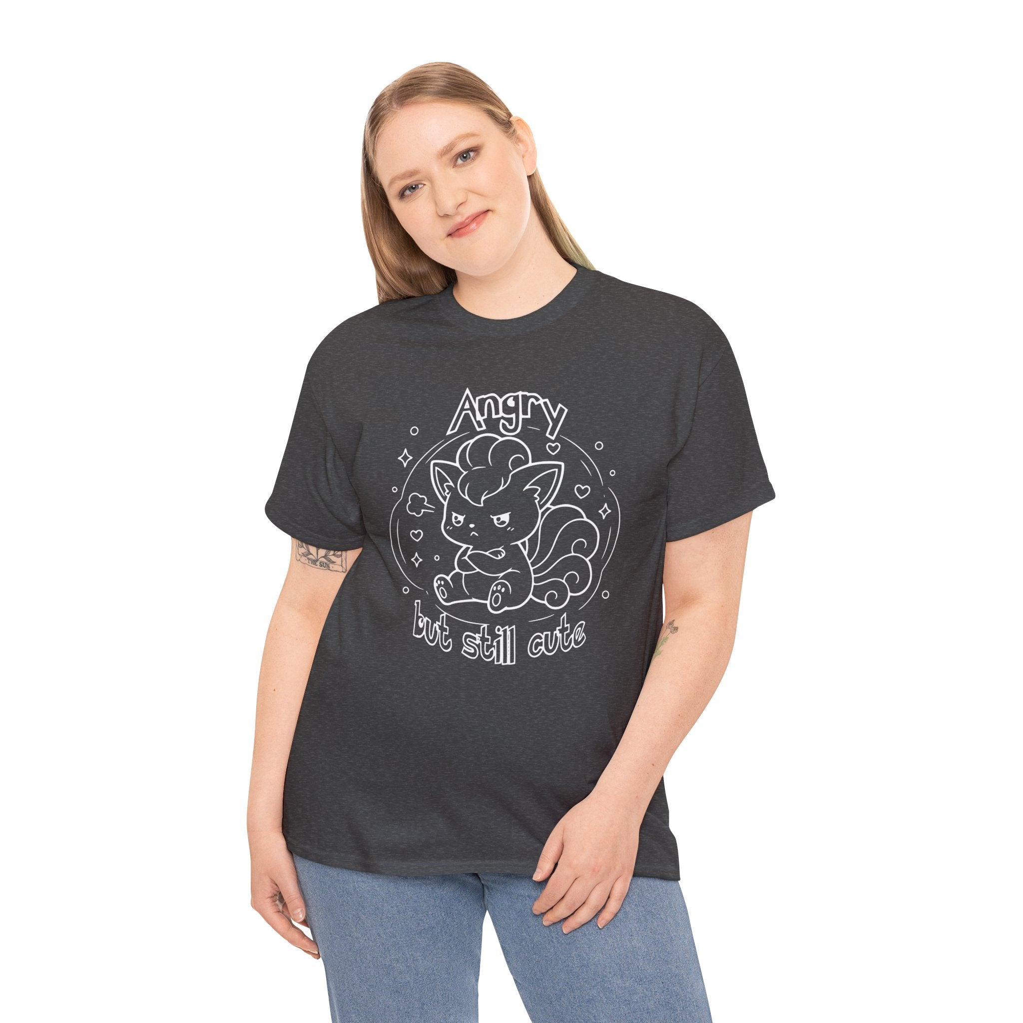 Fox Angry but still cute Grumpy Cute Fox Lady Shirt | Pouting Fox Illustration