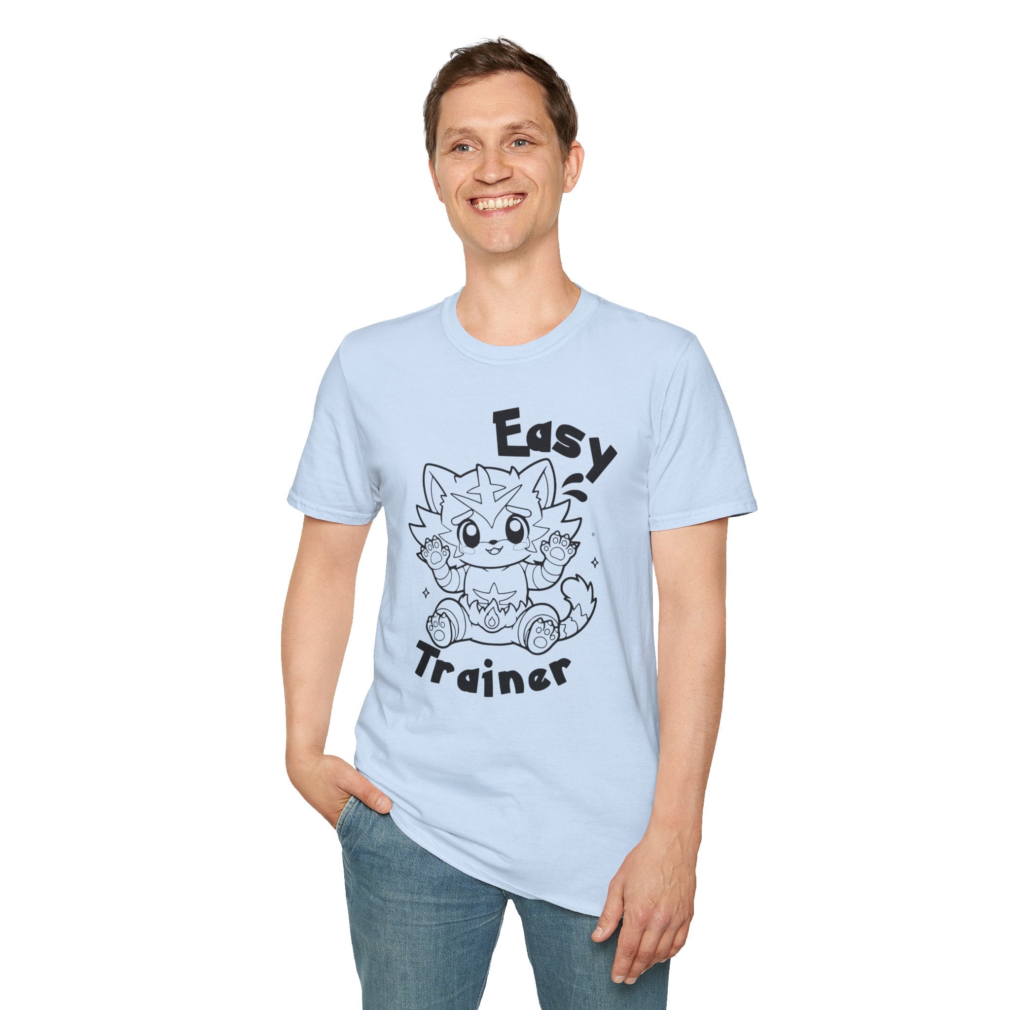 Easy Trainer T-Shirt | Cute Cartoon Easy Tiger Funny wrestling Cat Design Tee