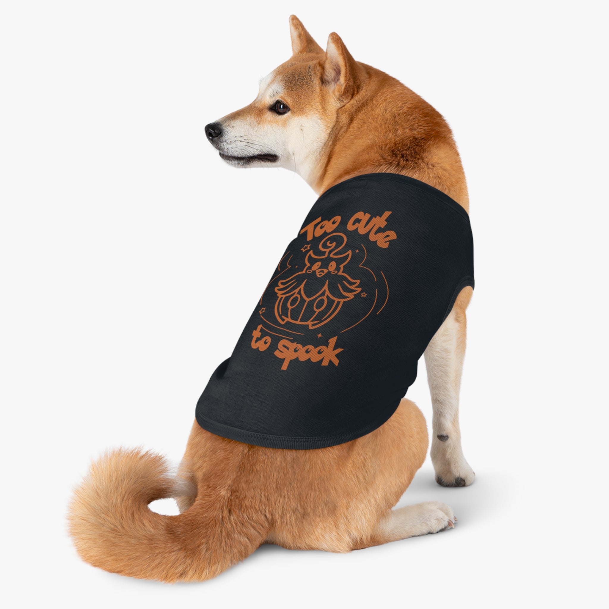 Too Cute to Spook Pet Tank | Halloween Orange Pumpkin Dog Shirt Trick or treat