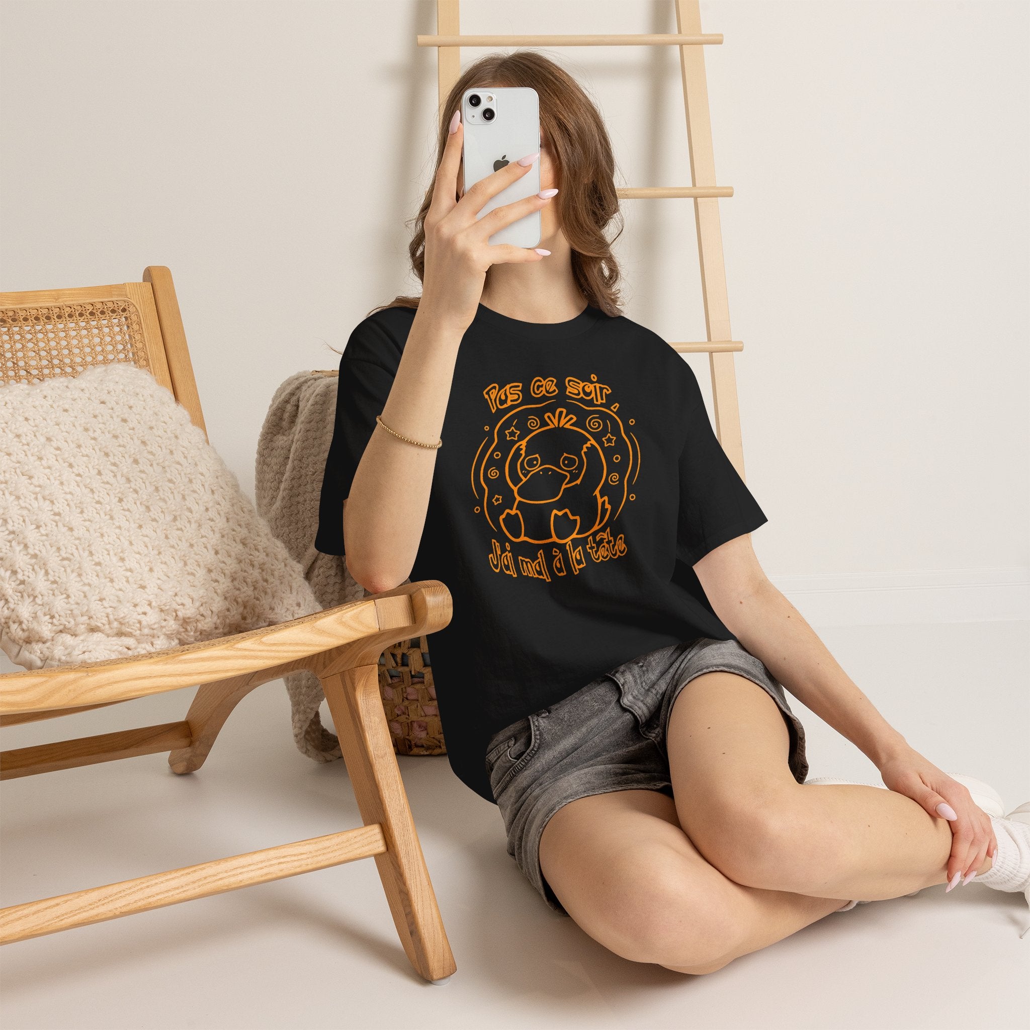 T-shirt inspiré de Psykokwak (Psyduck), Pas ce soir, j'ai mal à la tête