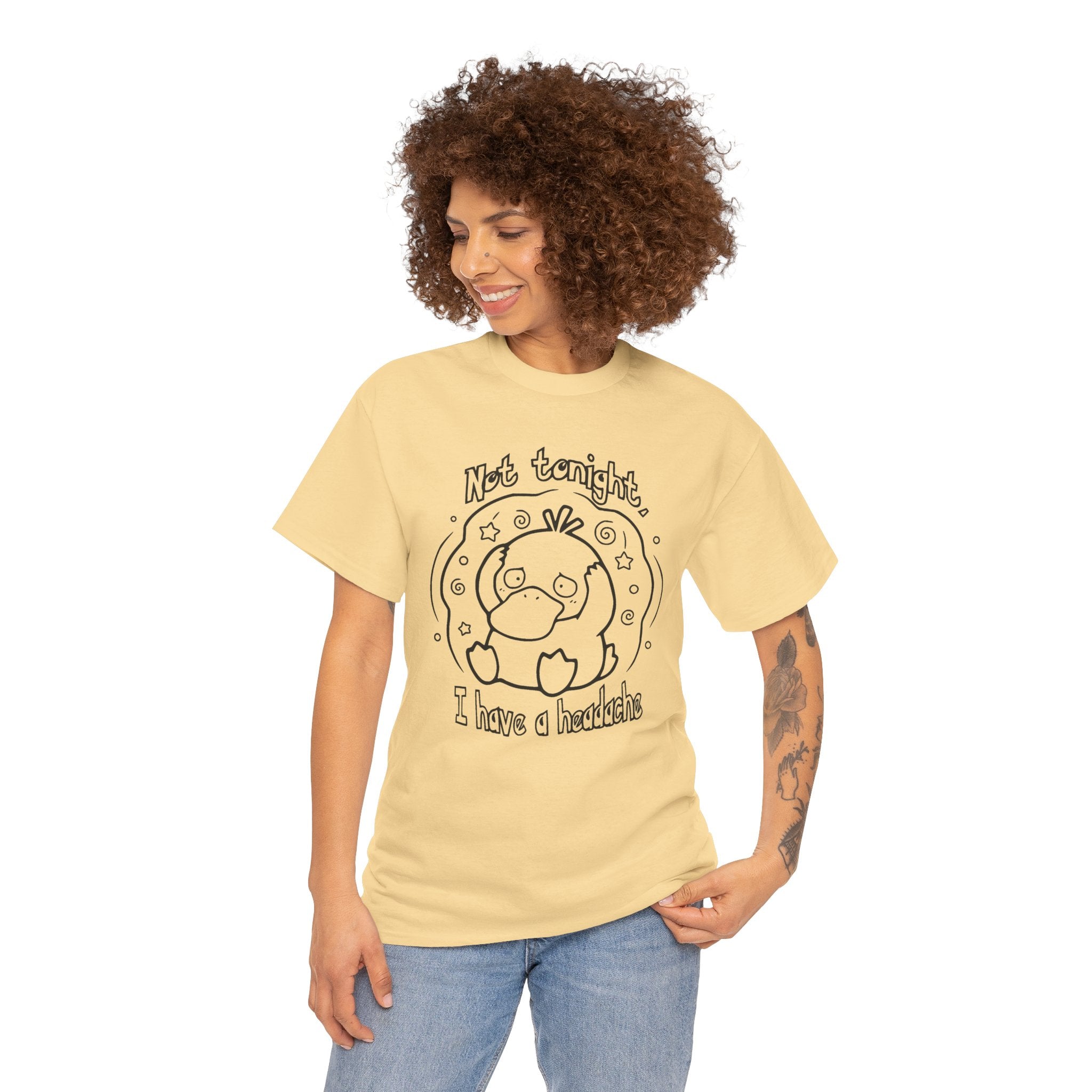 Duck Not Tonight I Have a Headache T-shirt funny kawaii duck illustration Shirt For Wife Or Girlfriend Gift