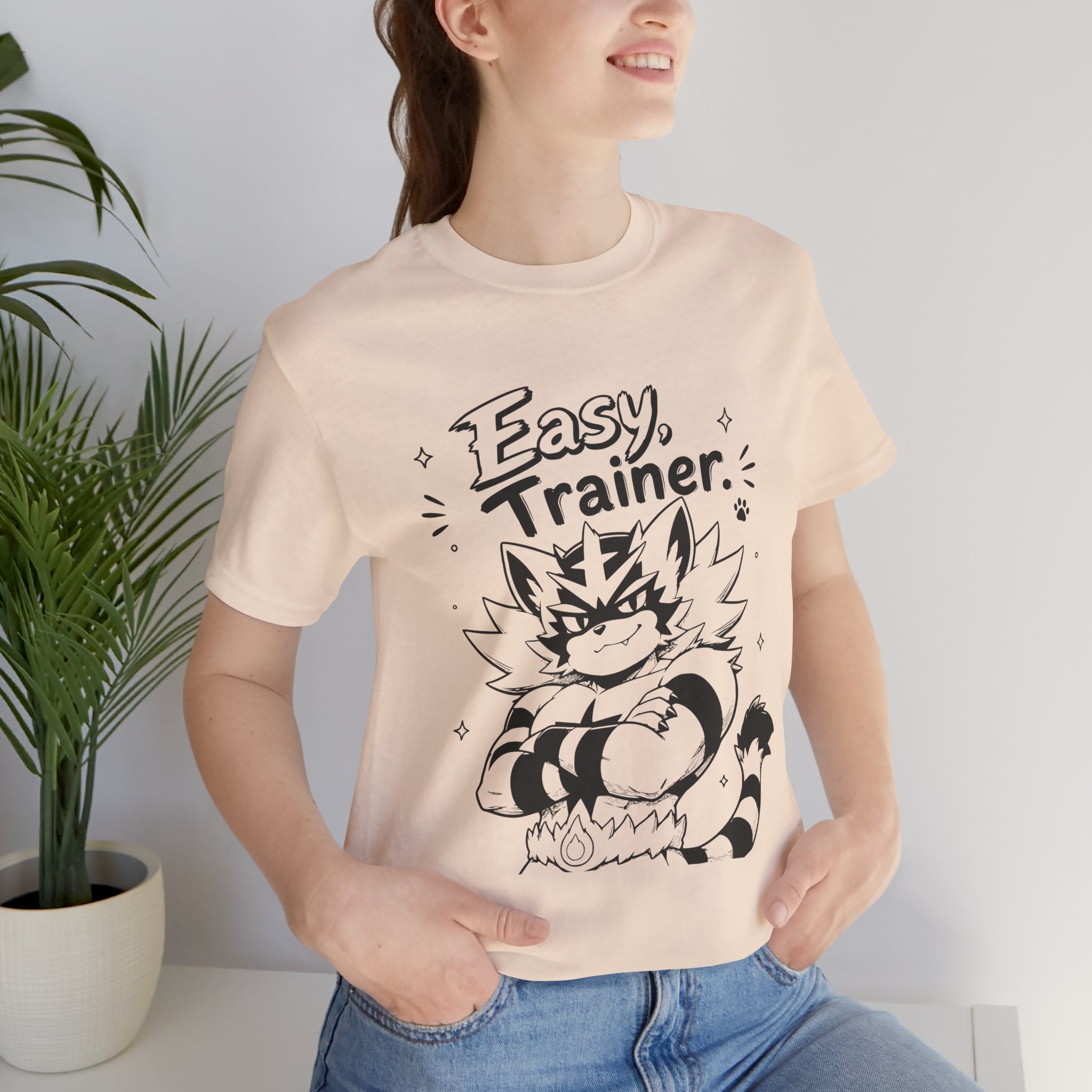 Easy Trainer Easy tiger illustration T-Shirt | cartoon wrestling funny cat graphic tee